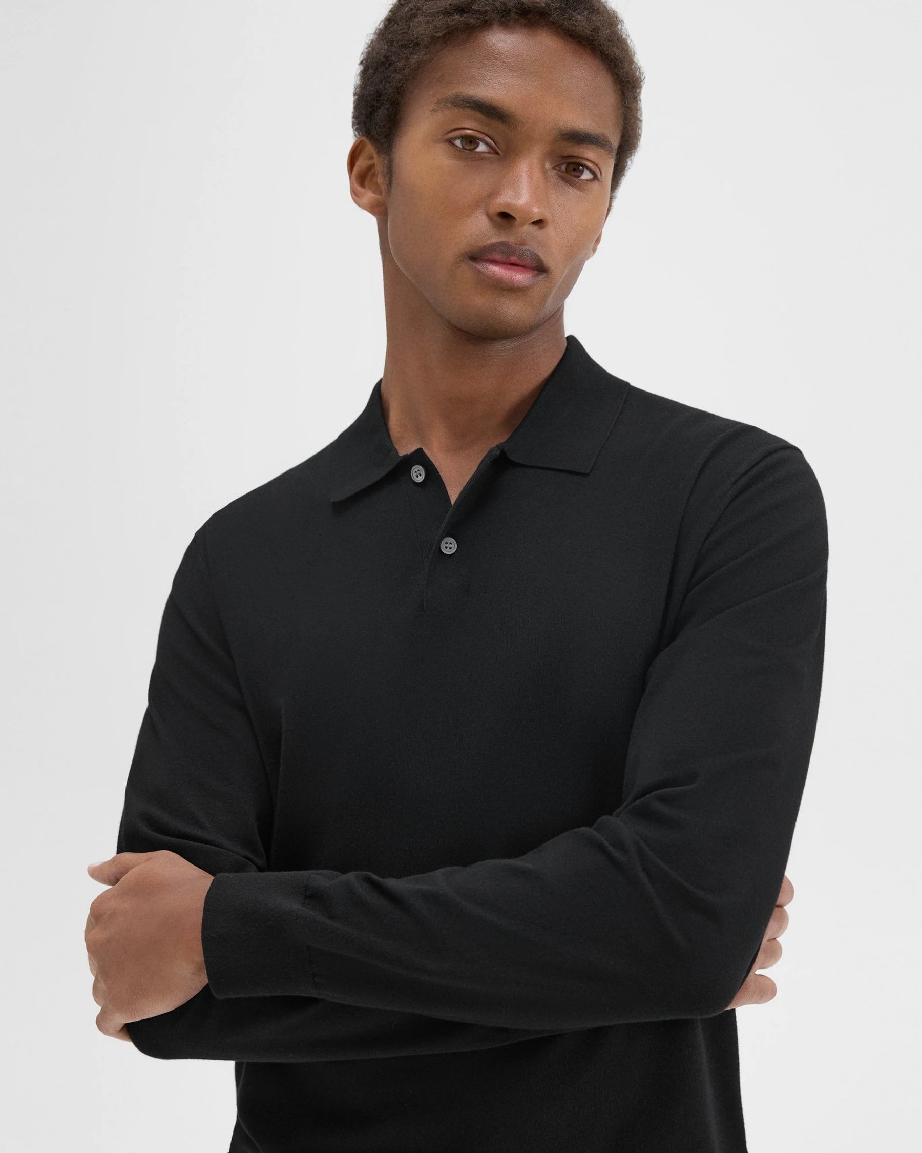 GORIS L/S POLO - BLACK