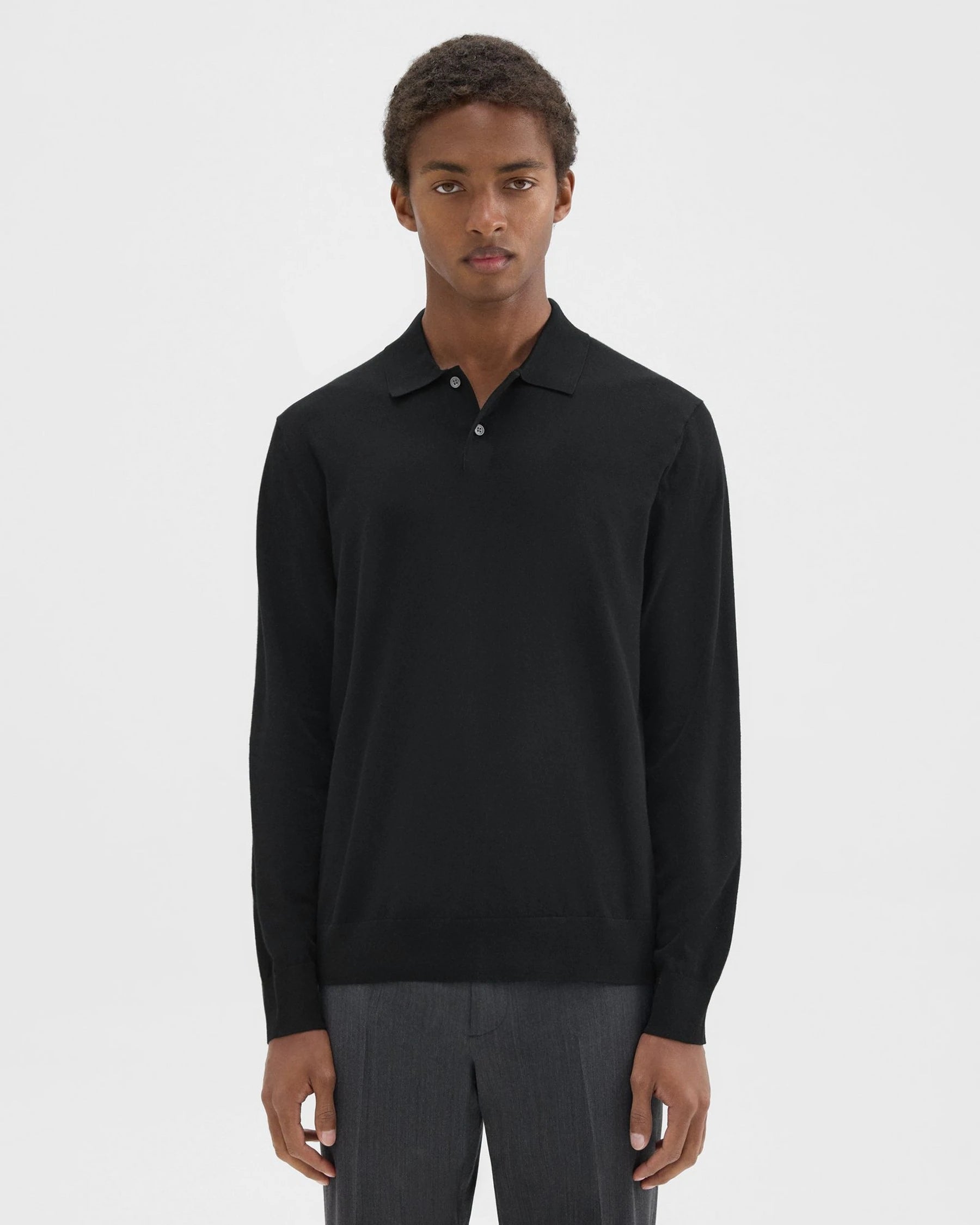 GORIS L/S POLO - BLACK