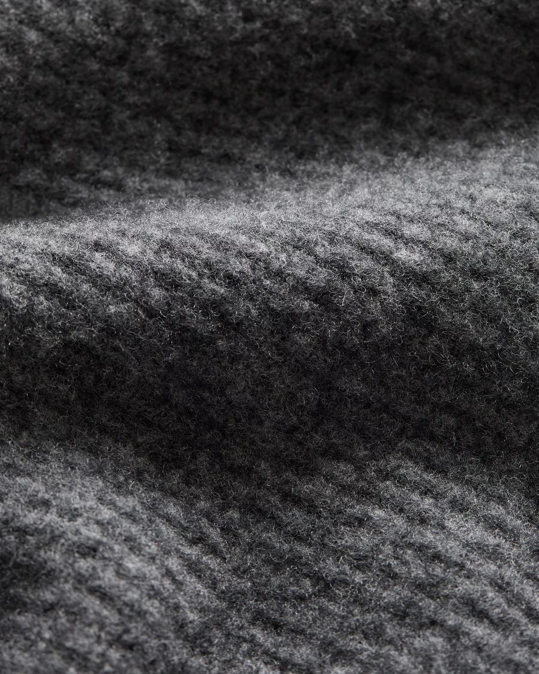 WOOL RELAXED CREWNECK SWEATER - CHARCOAL