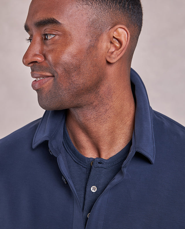 THE NOAH DOUBLE KNIT CHORE COAT - NAVY