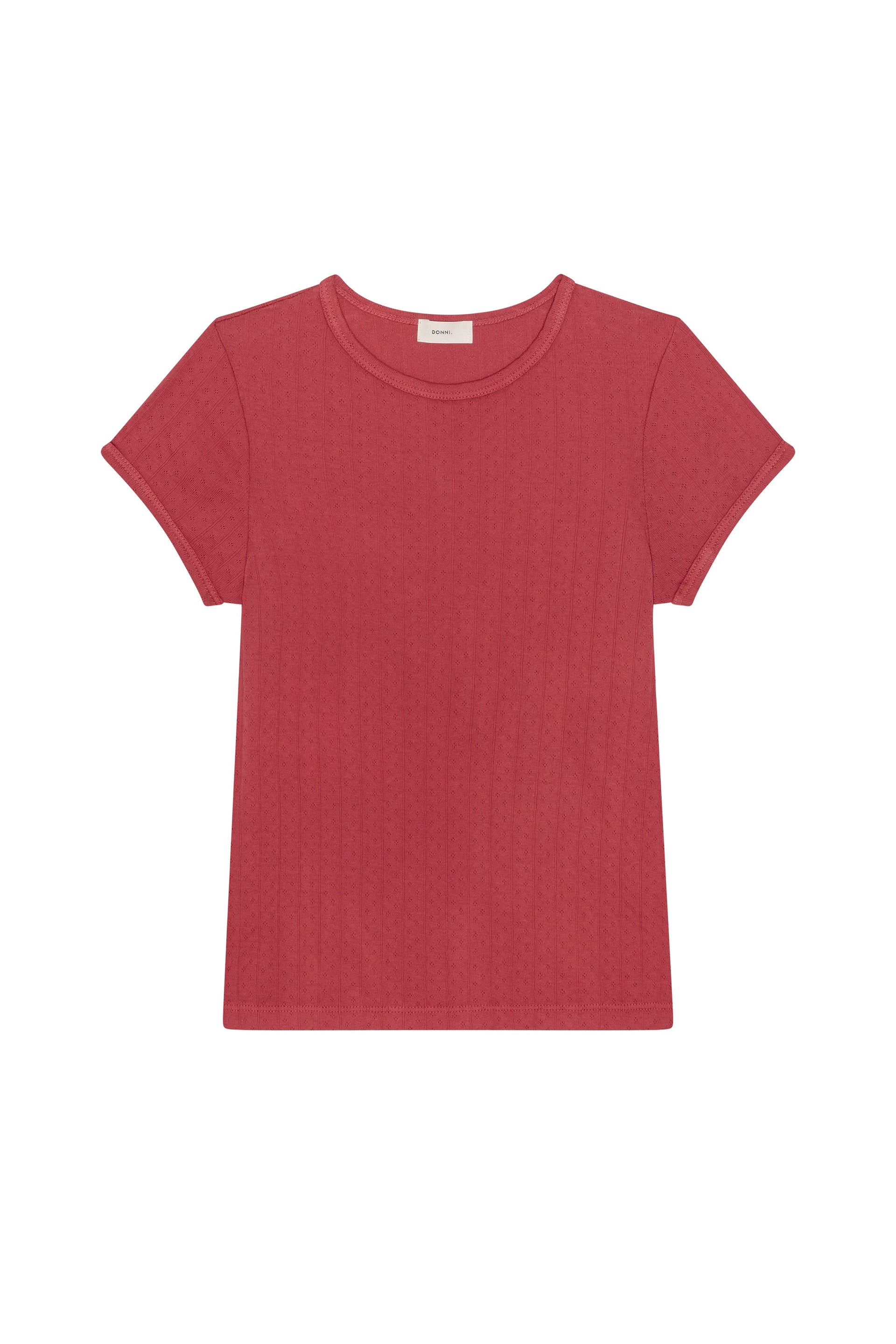 POINTELLE BABY TEE - RASPBERRY