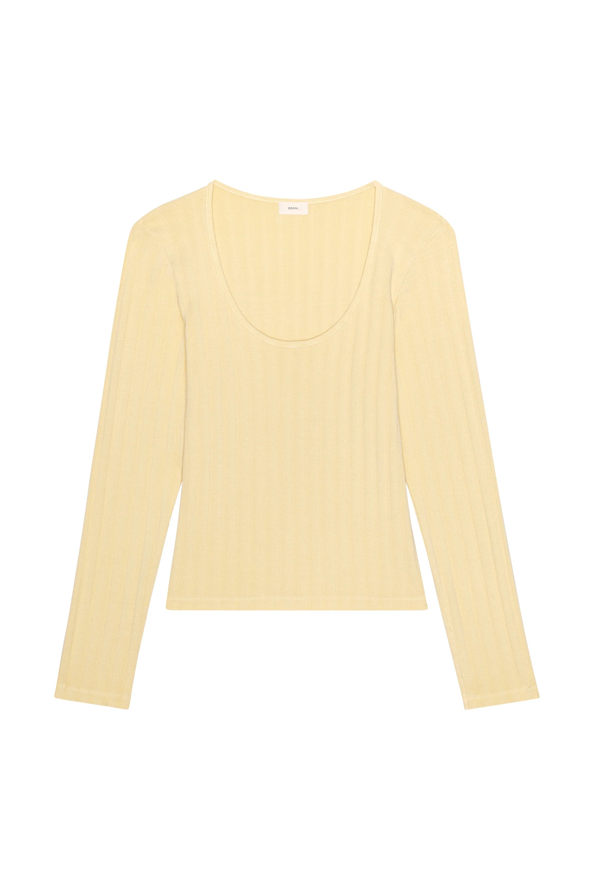VARIED RIB L/S SCOOP SHIRT - BUTTER