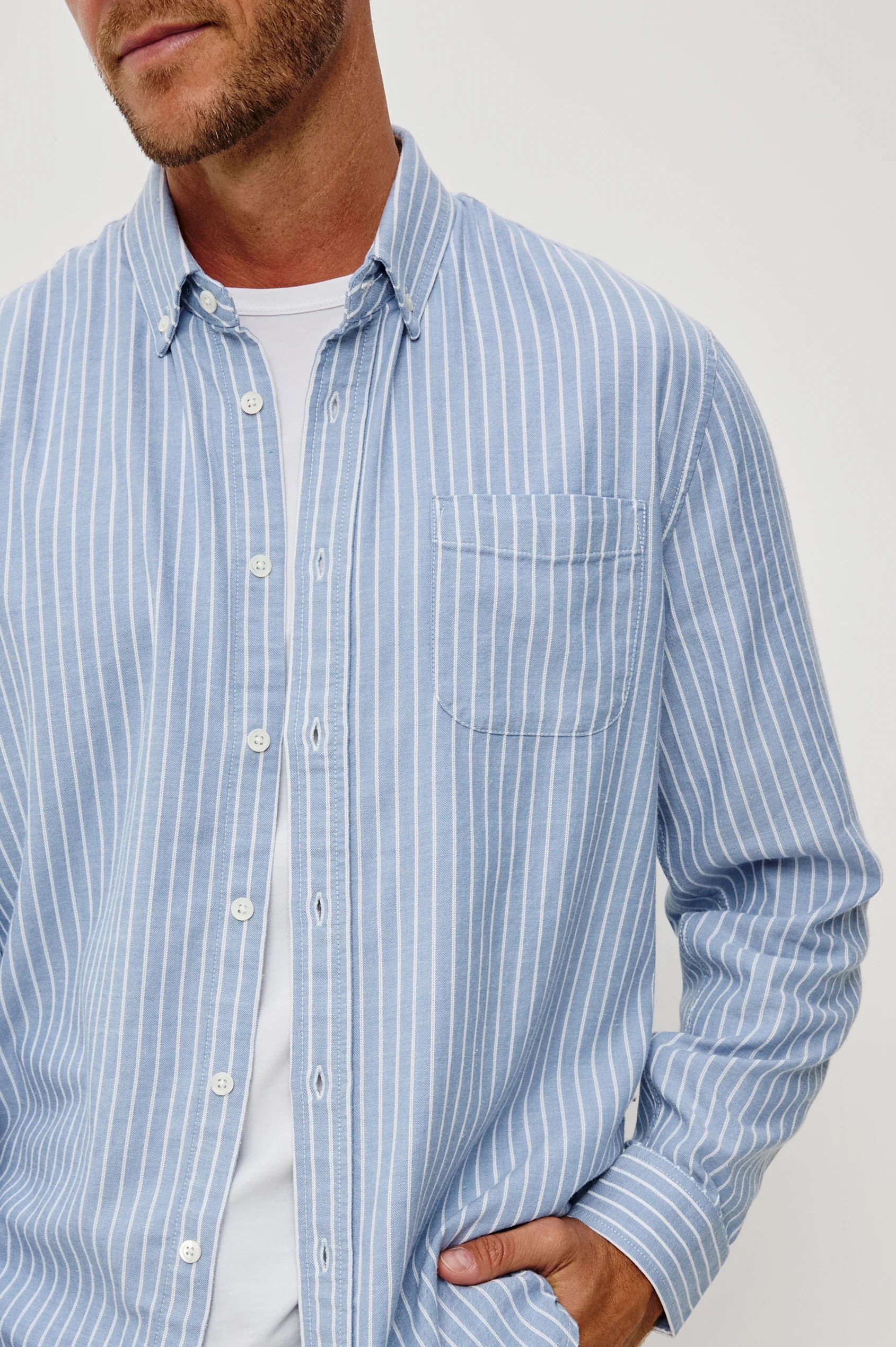 VANCE SHIRT - OXFORD WHITE STRIPE