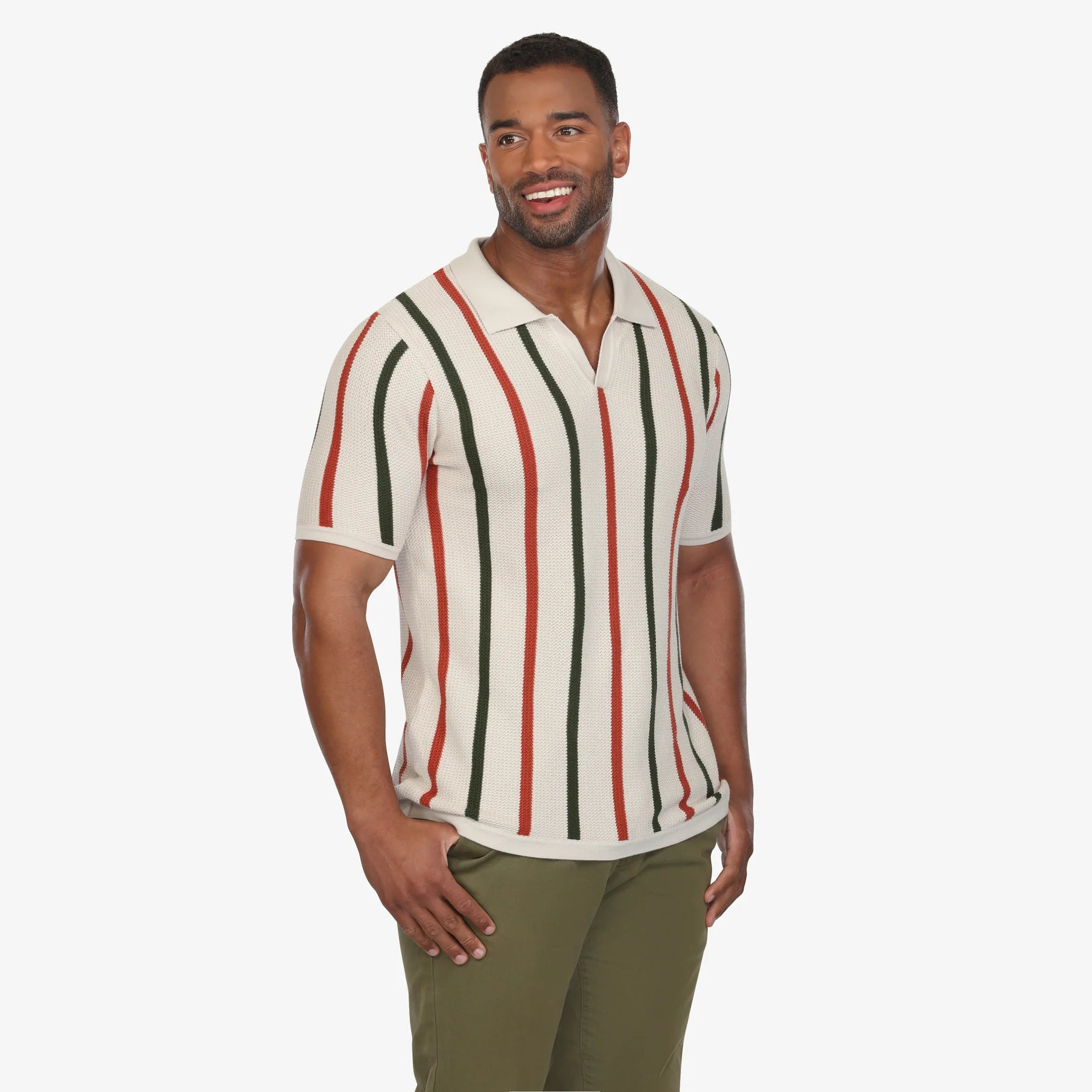 HAVANA COLLAR LUXE KNIT POLO - STRIPE