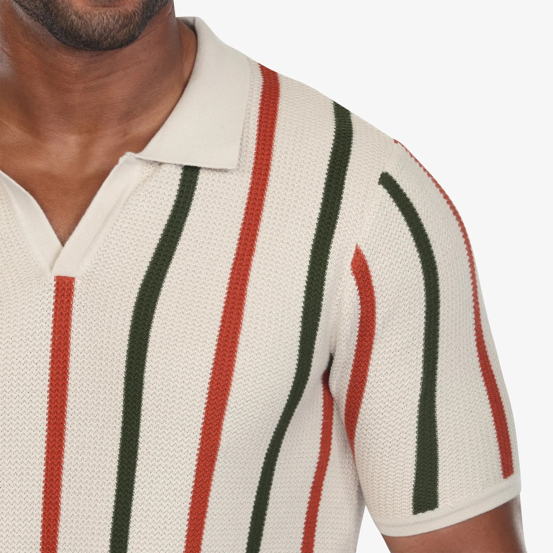 HAVANA COLLAR LUXE KNIT POLO - STRIPE