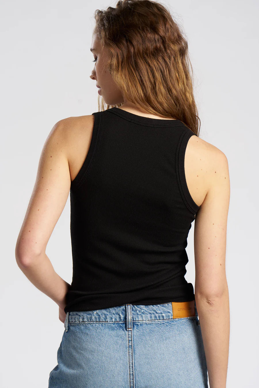 VERONA U NECK TANK - JET BLACK