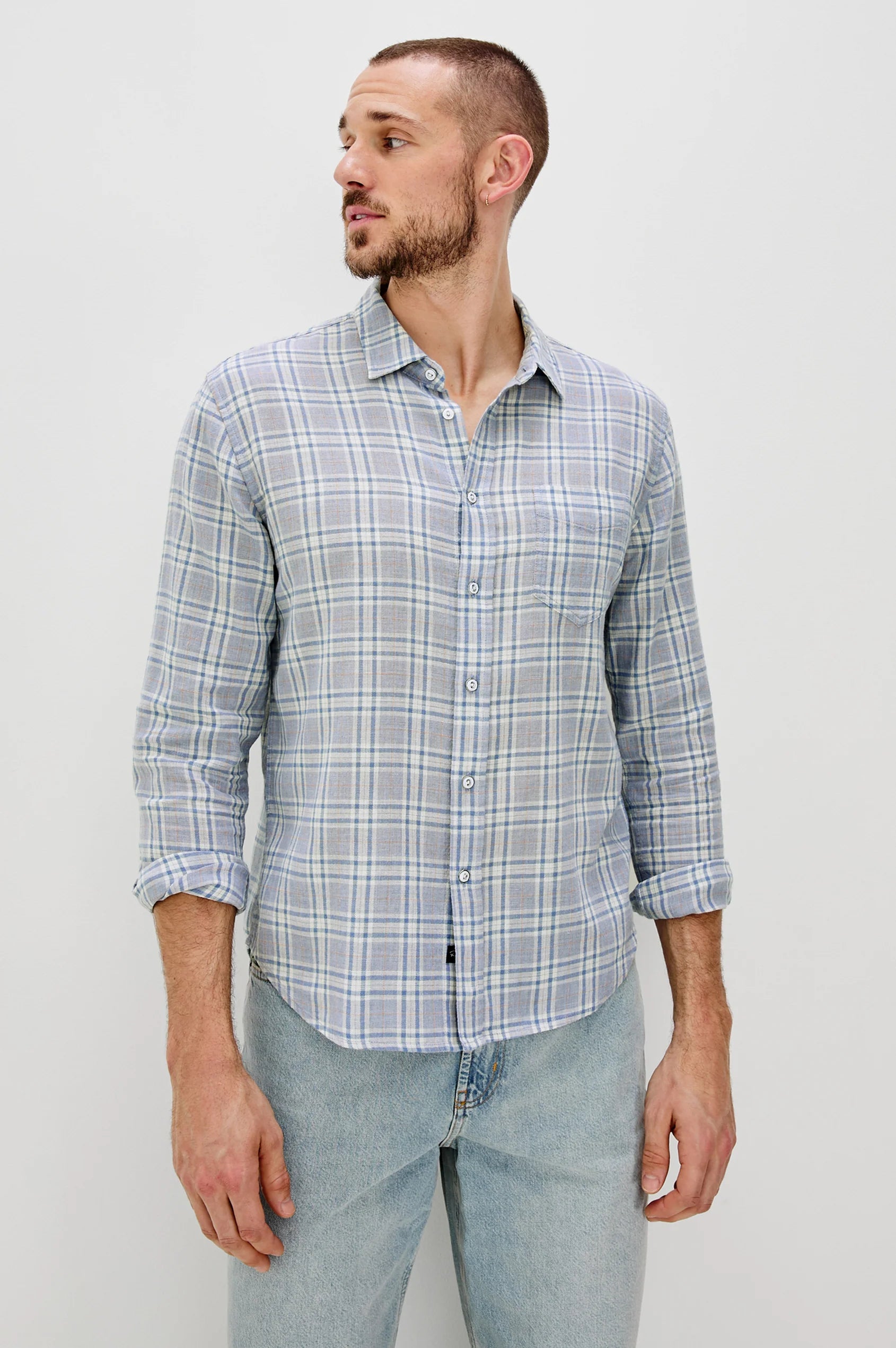 WYATT SHIRT - BLUEFIN CORAL