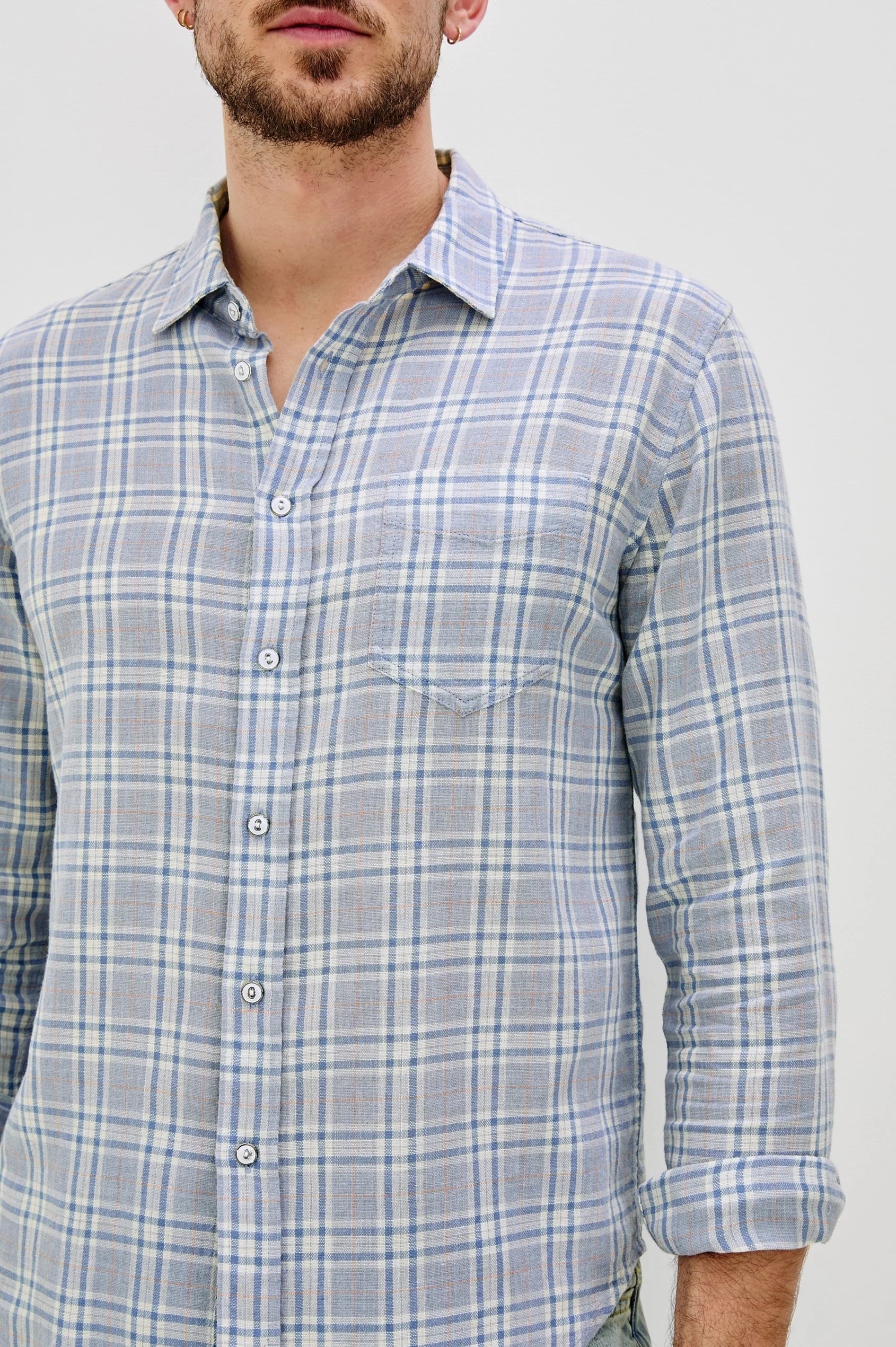 WYATT SHIRT - BLUEFIN CORAL