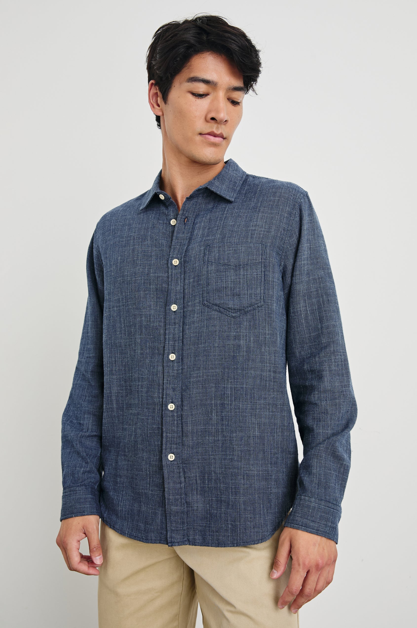 WYATT SHIRT - NAVY ETCH
