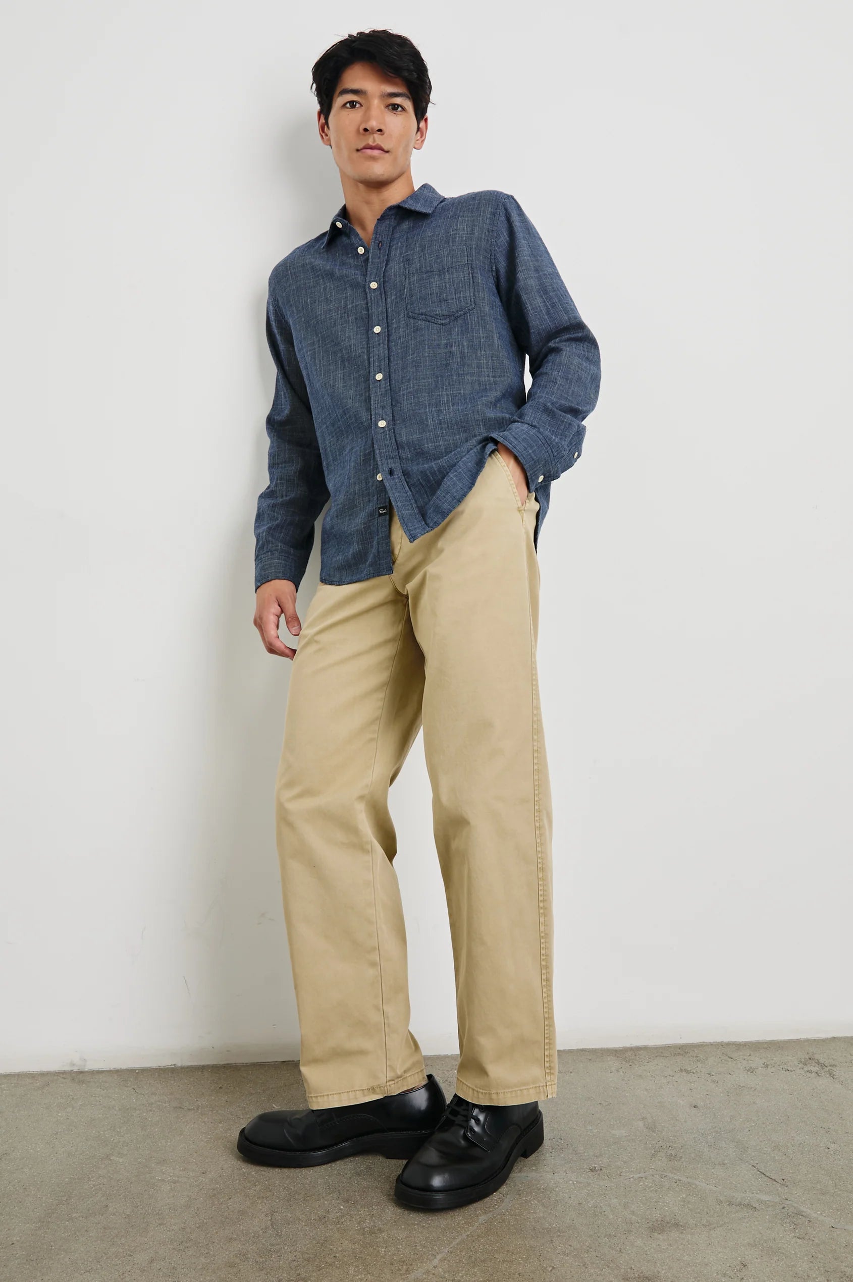 WYATT SHIRT - NAVY ETCH