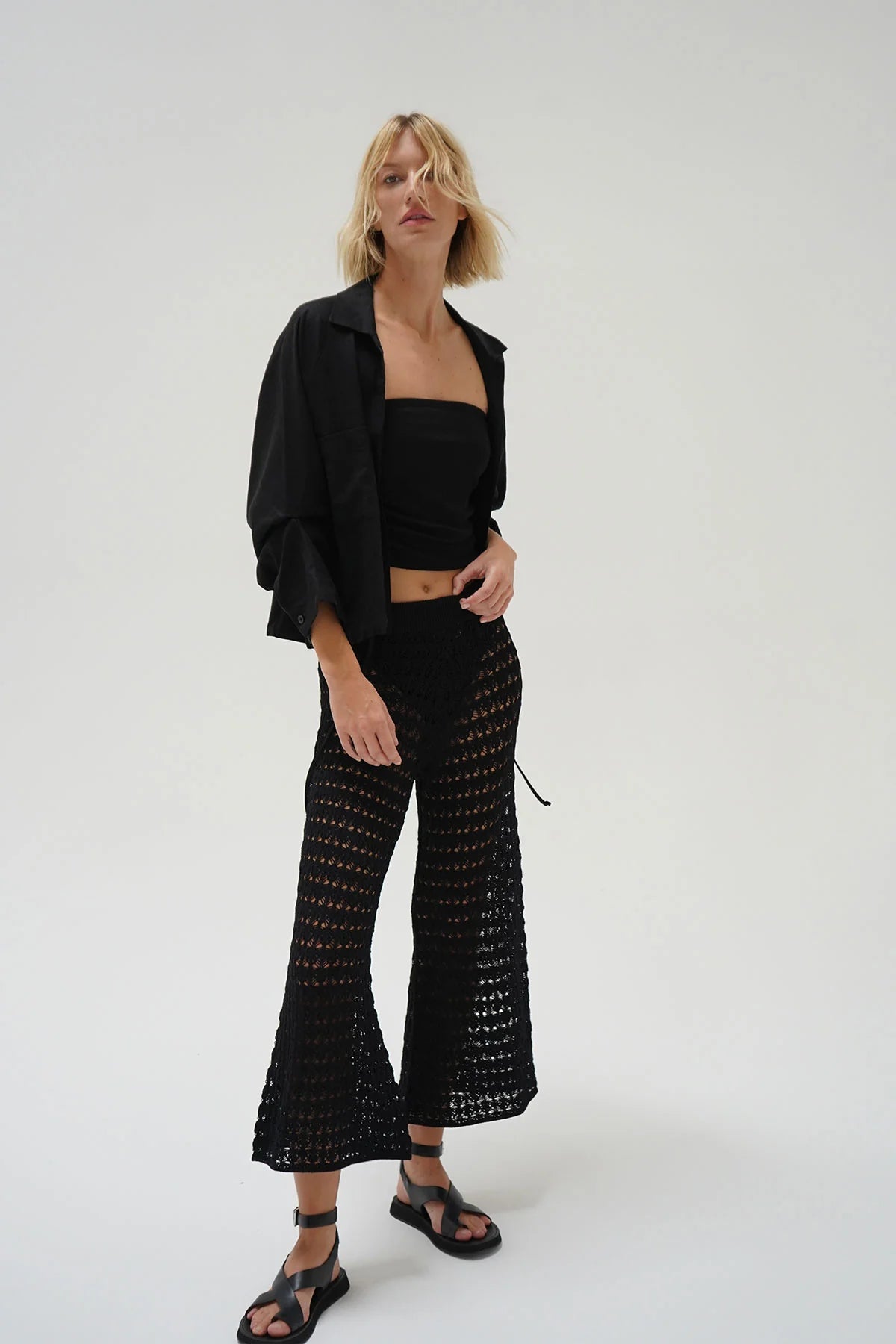 BIANCA CROCHET PANT - BLACK