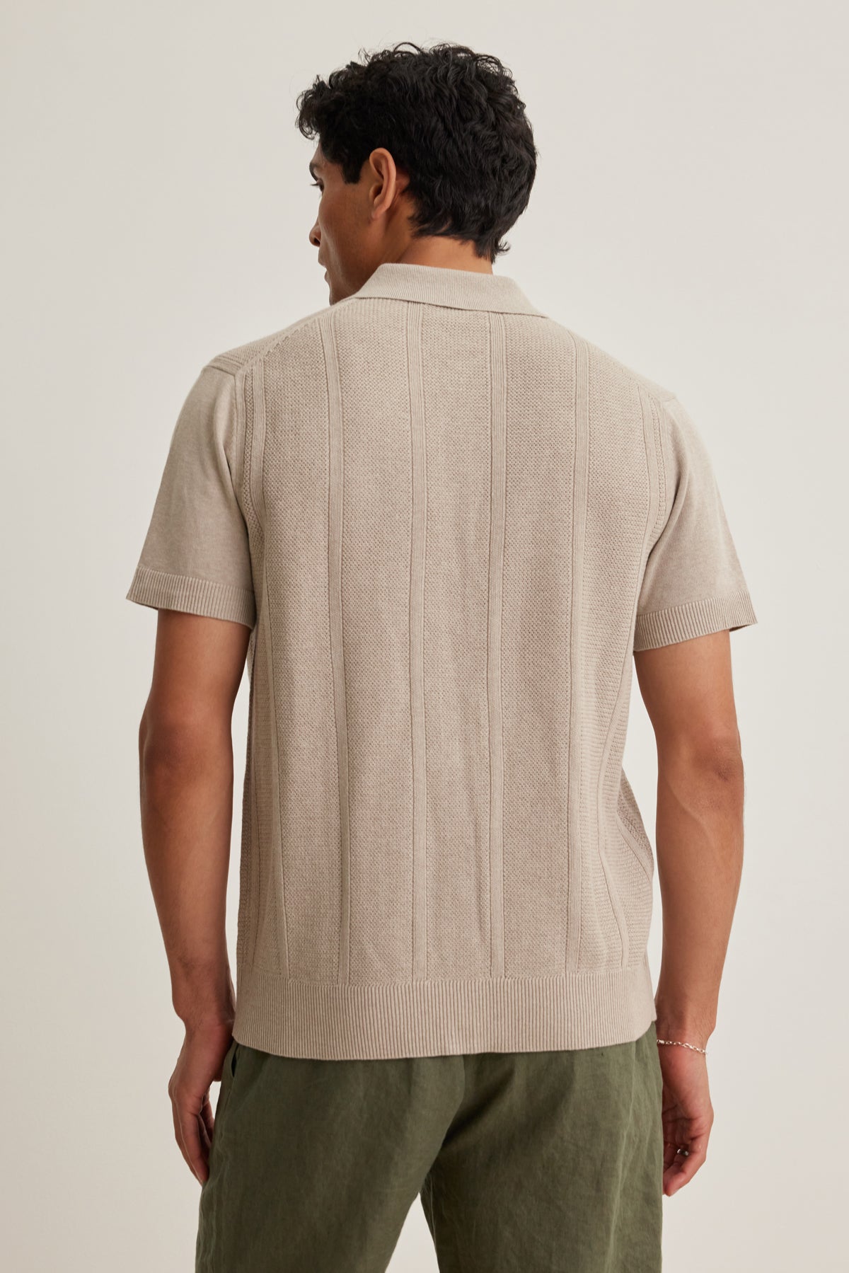 LORENZO SWEATER POLO - FLAX