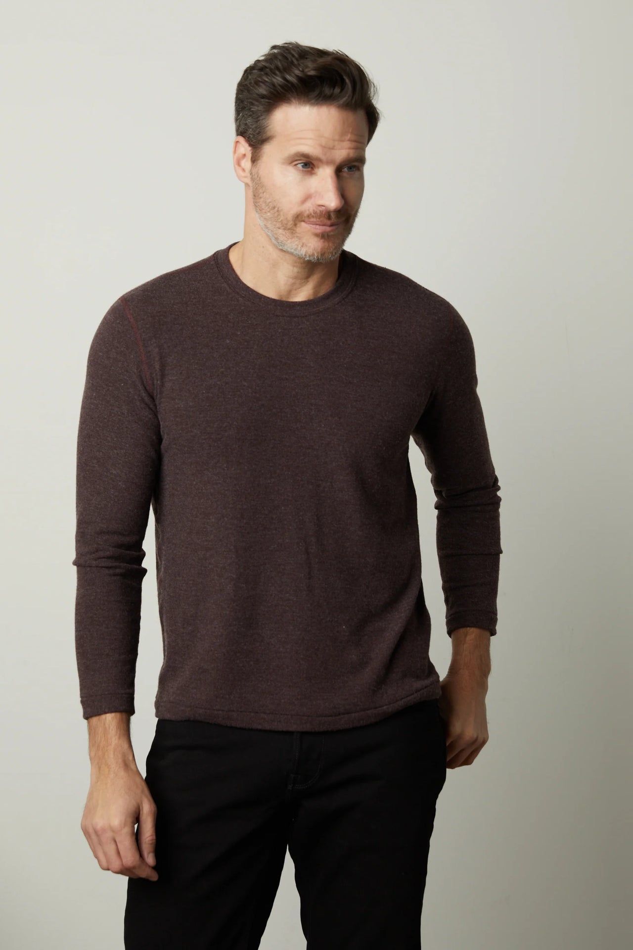 BECKER L/S CREW SWEATER - MARRON