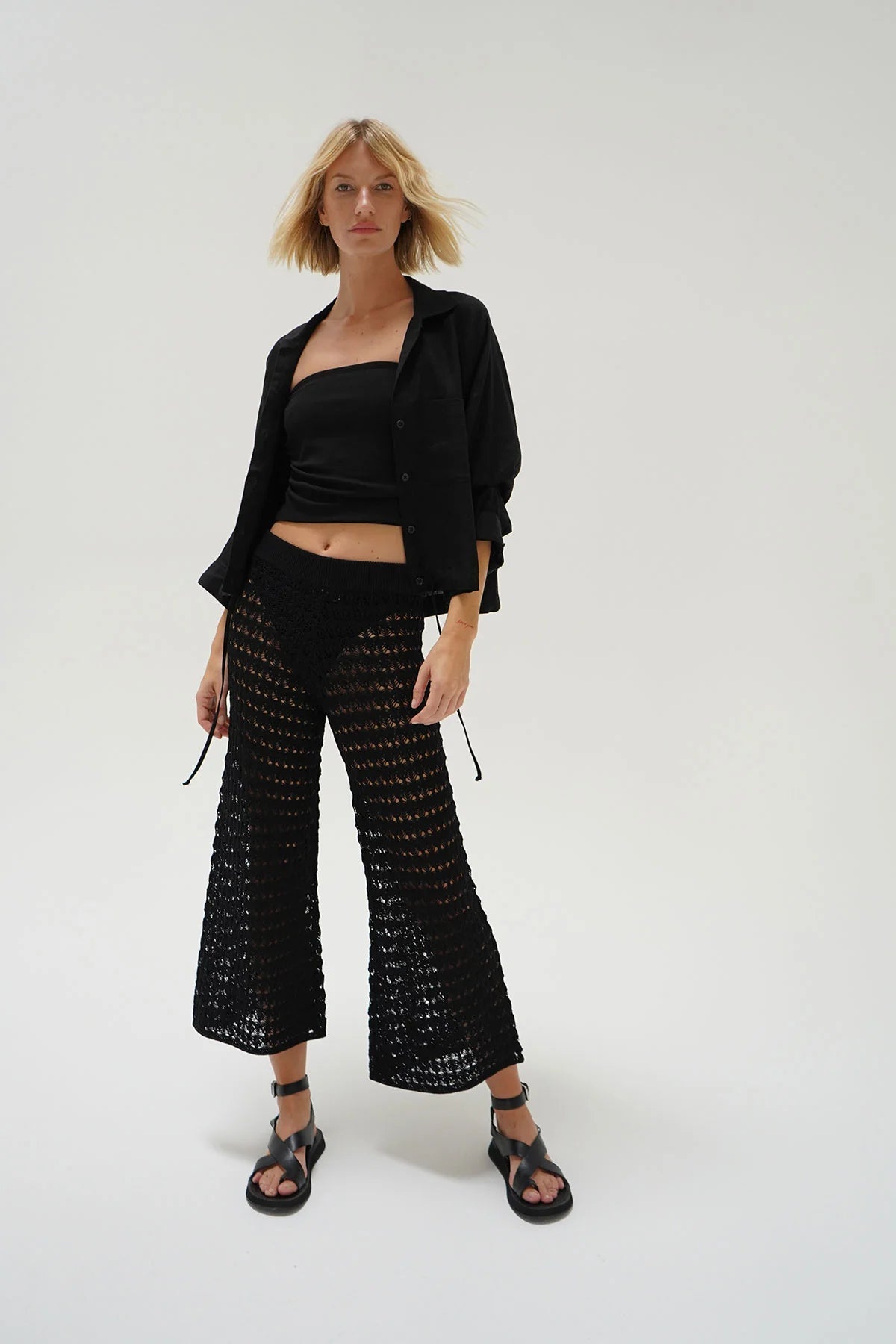 BIANCA CROCHET PANT - BLACK