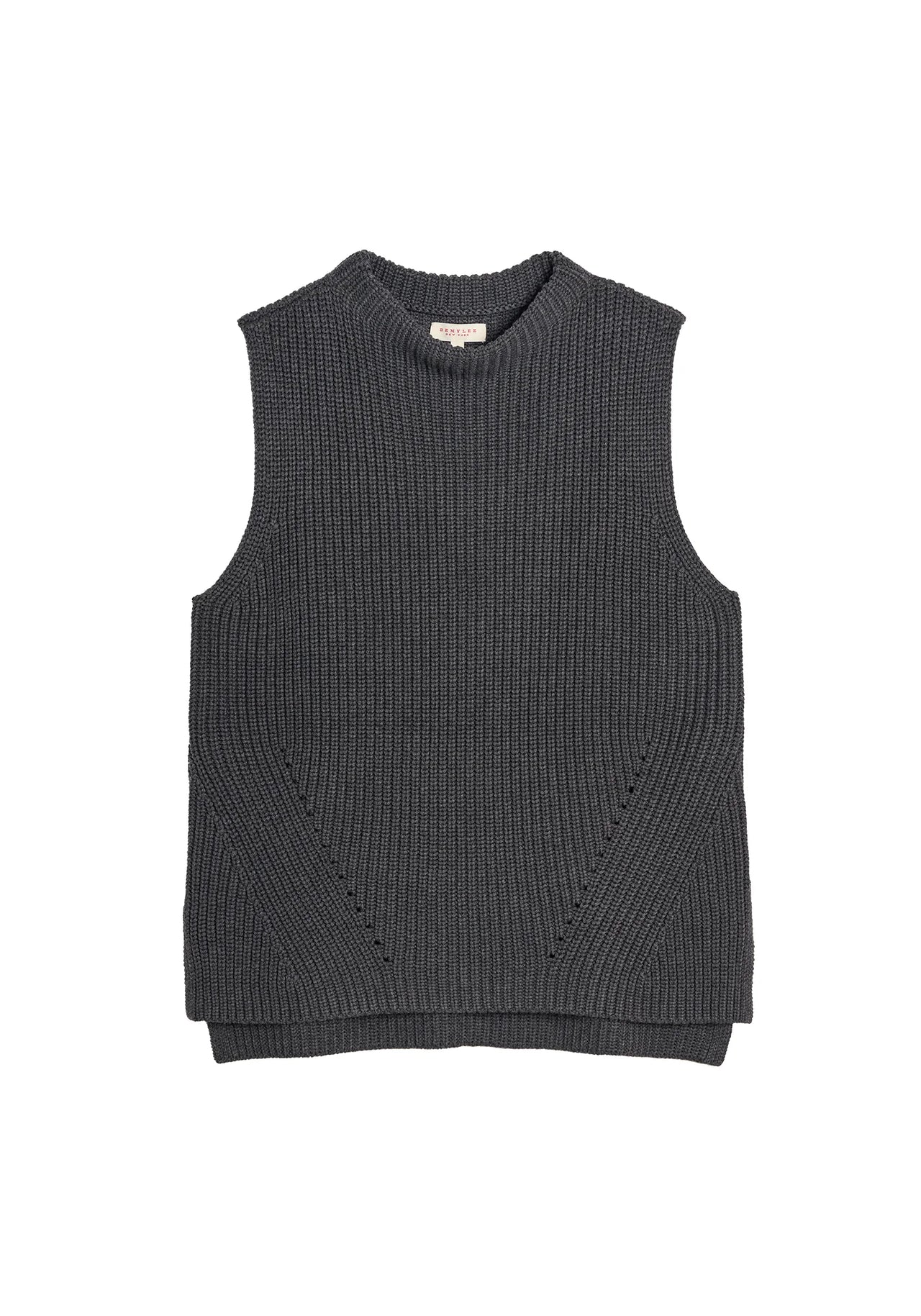 DELANEY COTTON VEST - CHARCOAL HEATHER