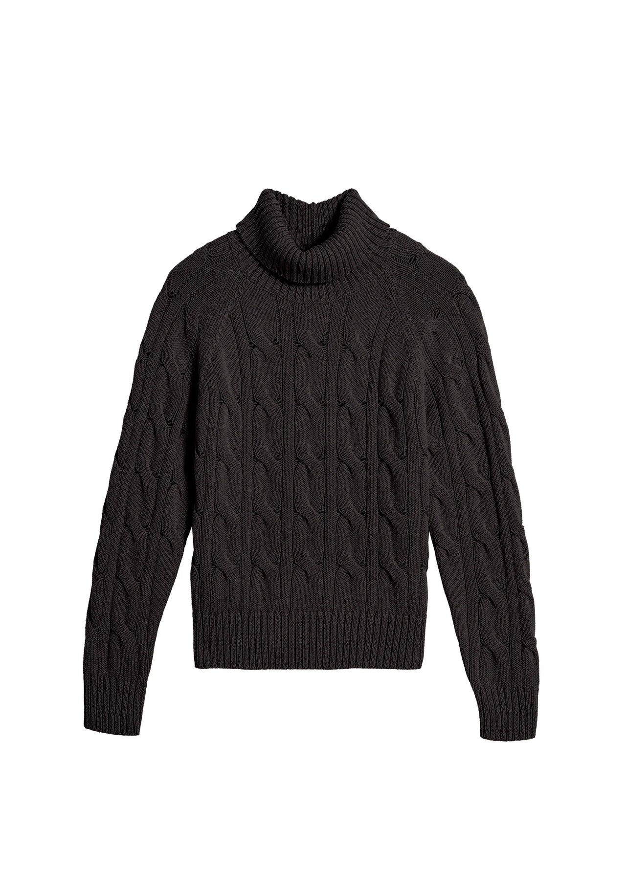 ELSIE COTTON CASHMERE TURTLENECK - BLACK