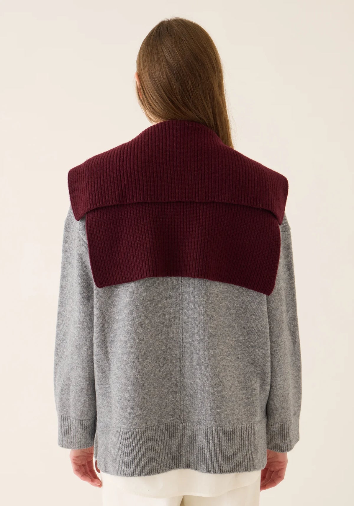 ETTA WOOL CASHMERE SCARF - GARNET