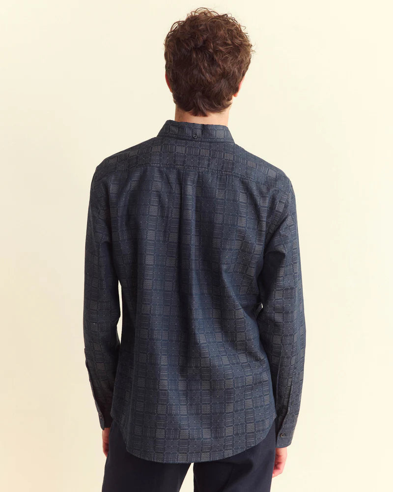 TAPESTRY JACQUARD TUSCUMBIA SHIRT - CARBON BLUE