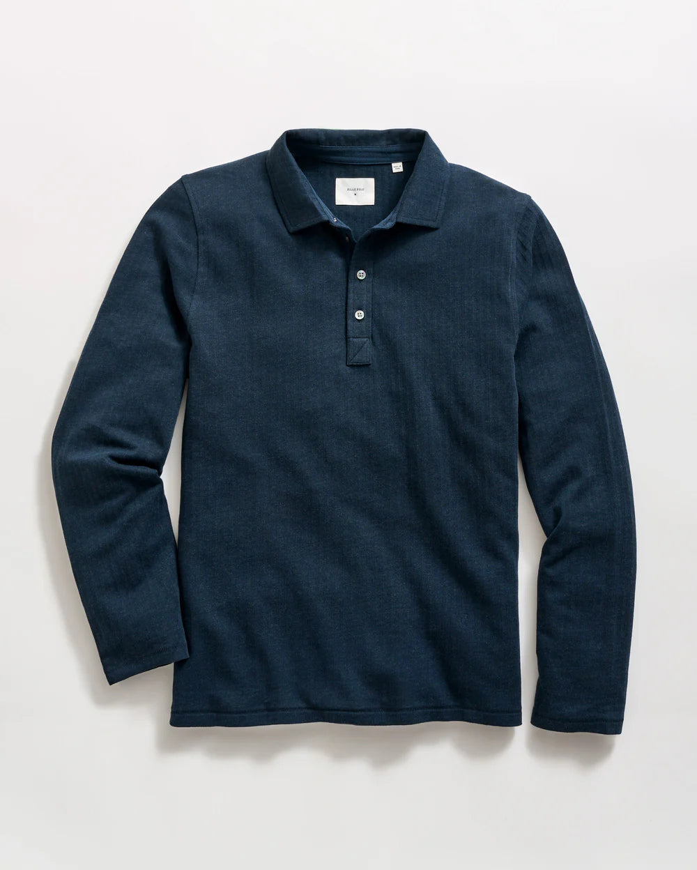 L/S HERRINGBONE POLO - CARBON BLUE
