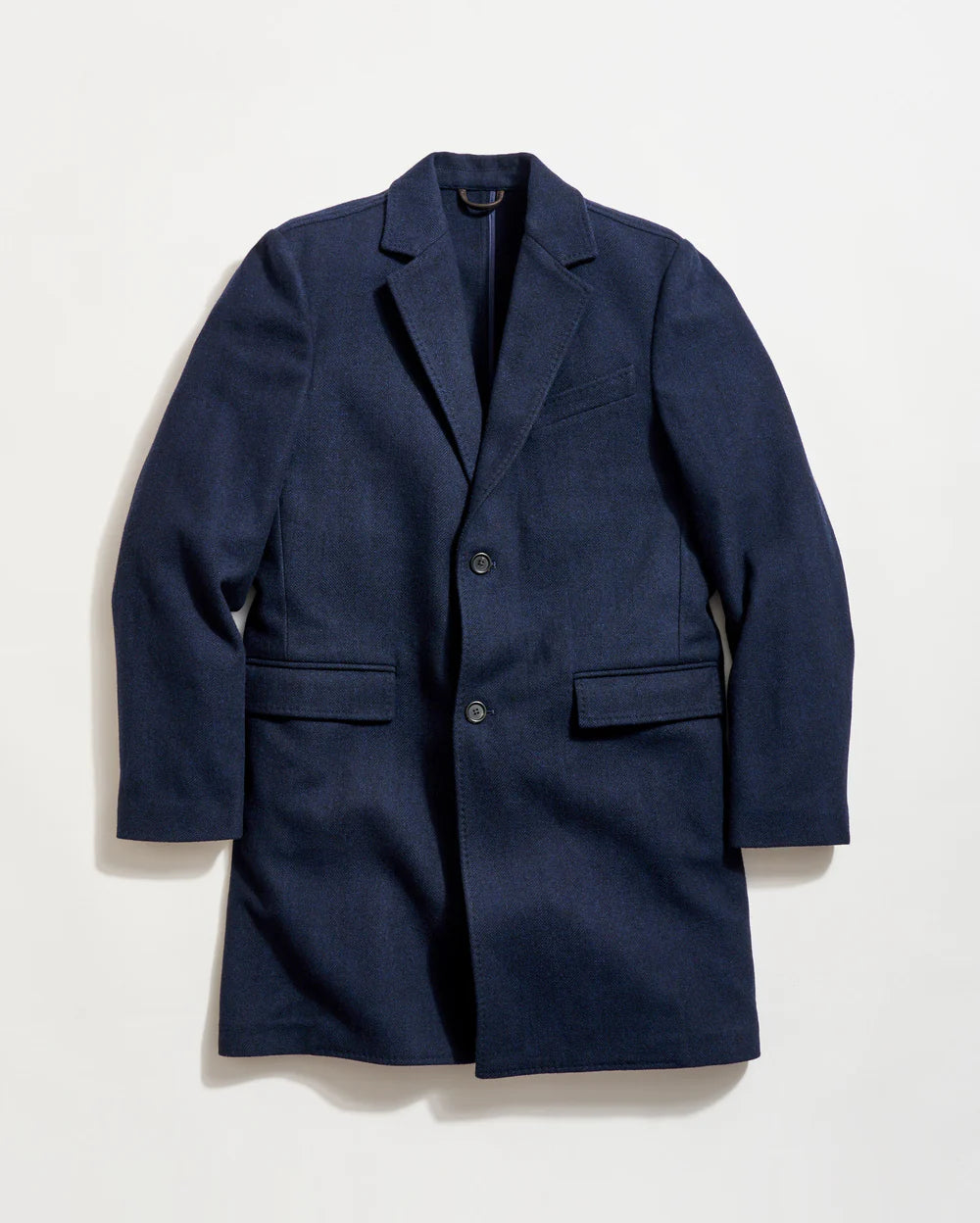HERRINGBONE HENDRIK OVERCOAT - CARBON BLUE