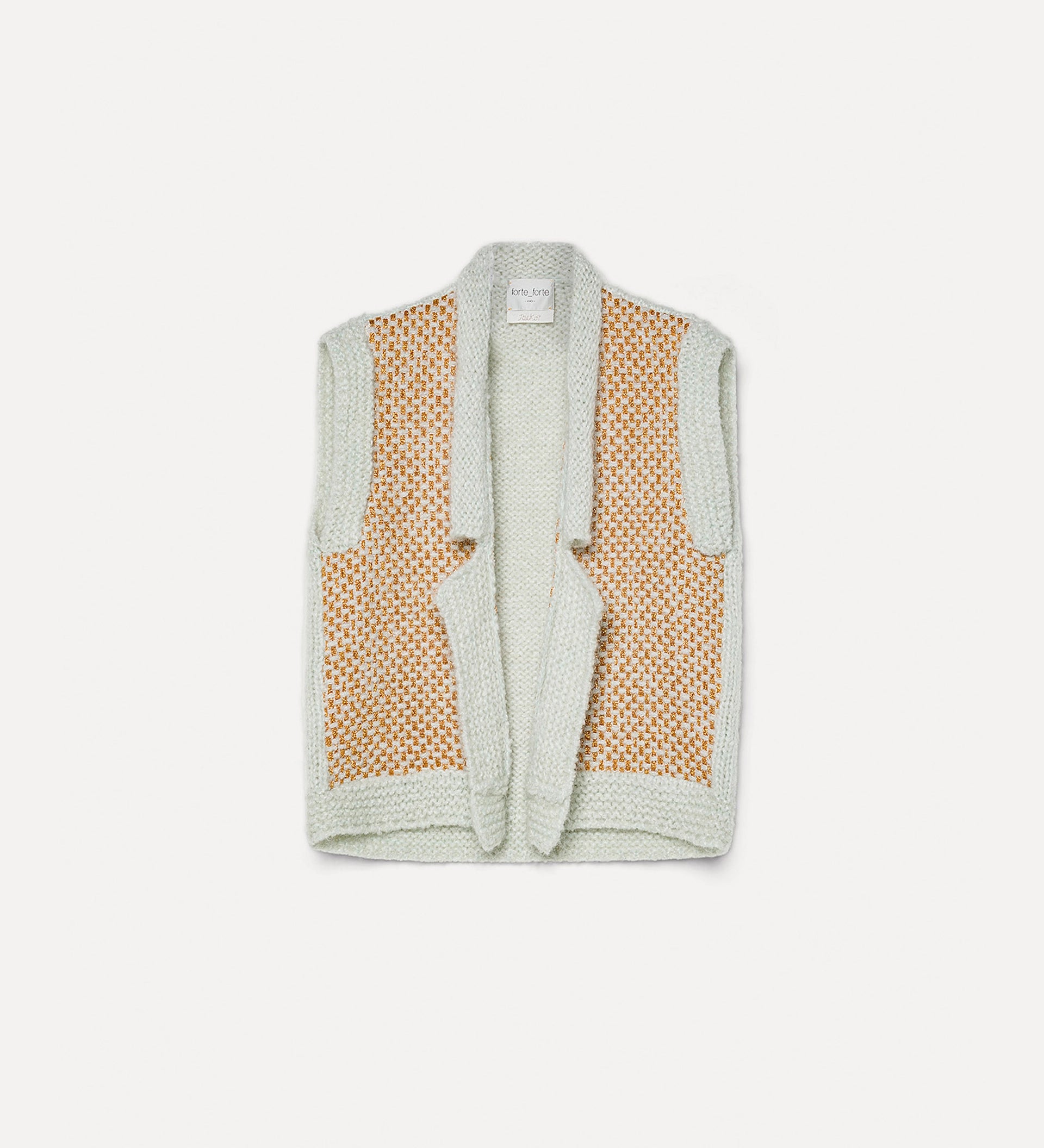 TWEET & BOUCLE KNIT VEST - ORO