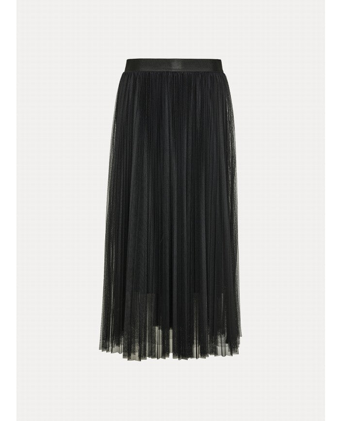 TULLE SOLEIL PLISS SKIRT - NOIR