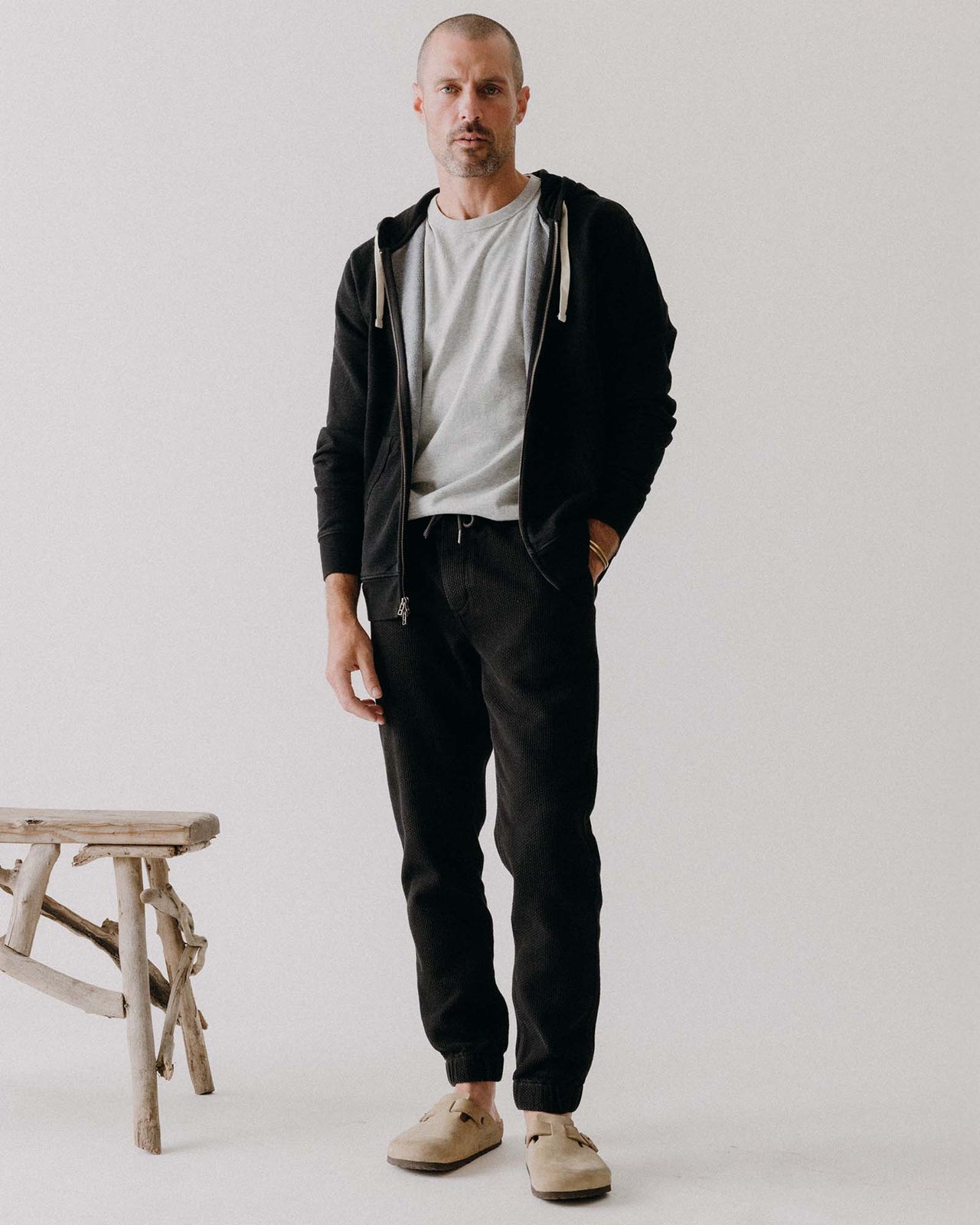 THE APRES PANT - BLACK INDIGO