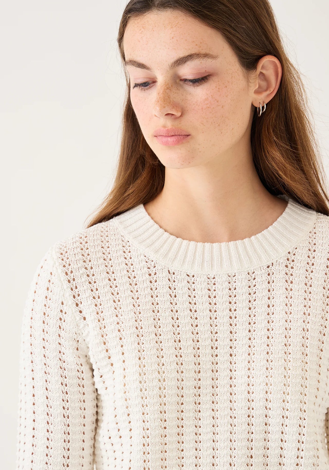 KIRSTEN CROCHET SWEATER - OFFWHITE