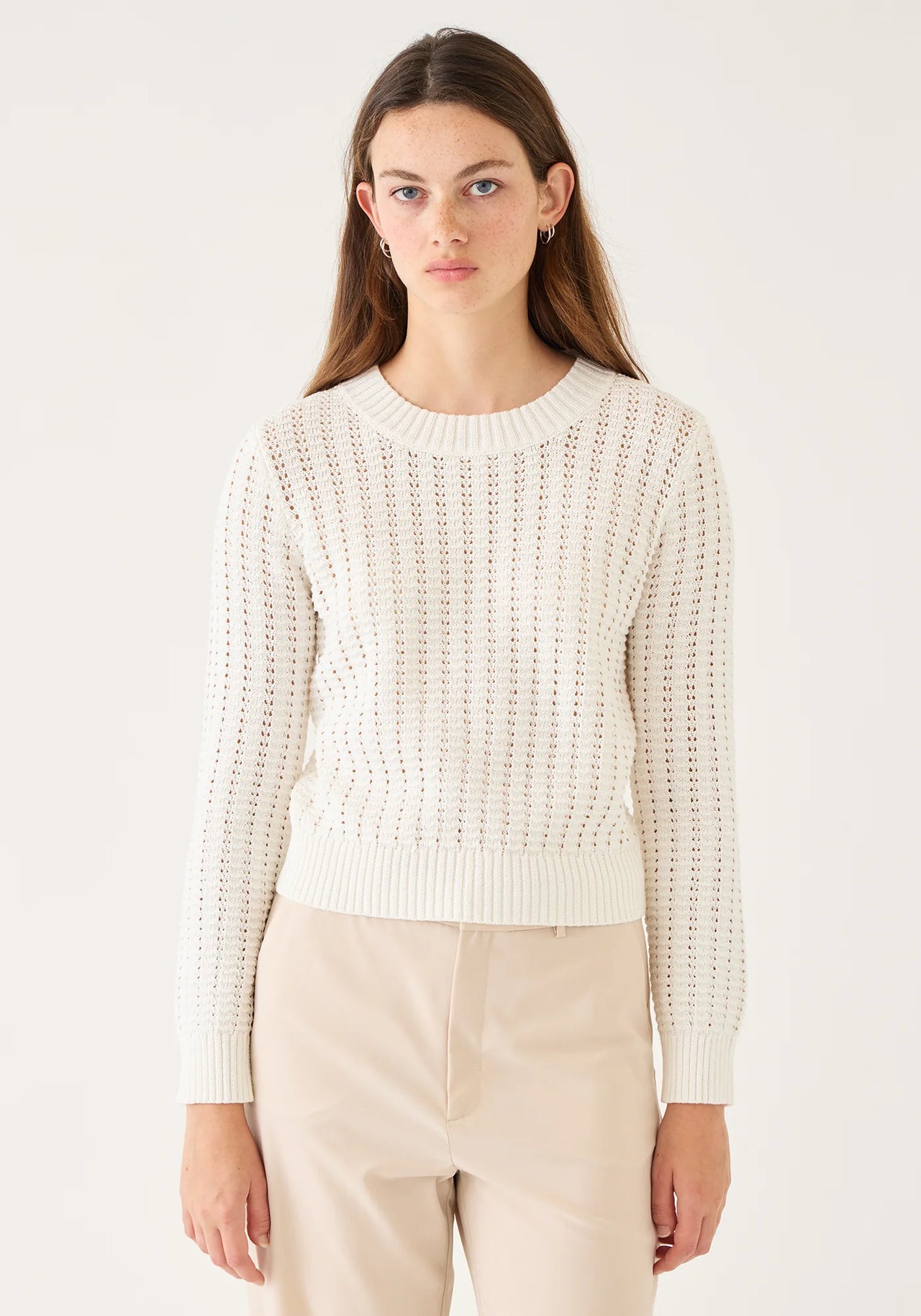 KIRSTEN CROCHET SWEATER - OFFWHITE