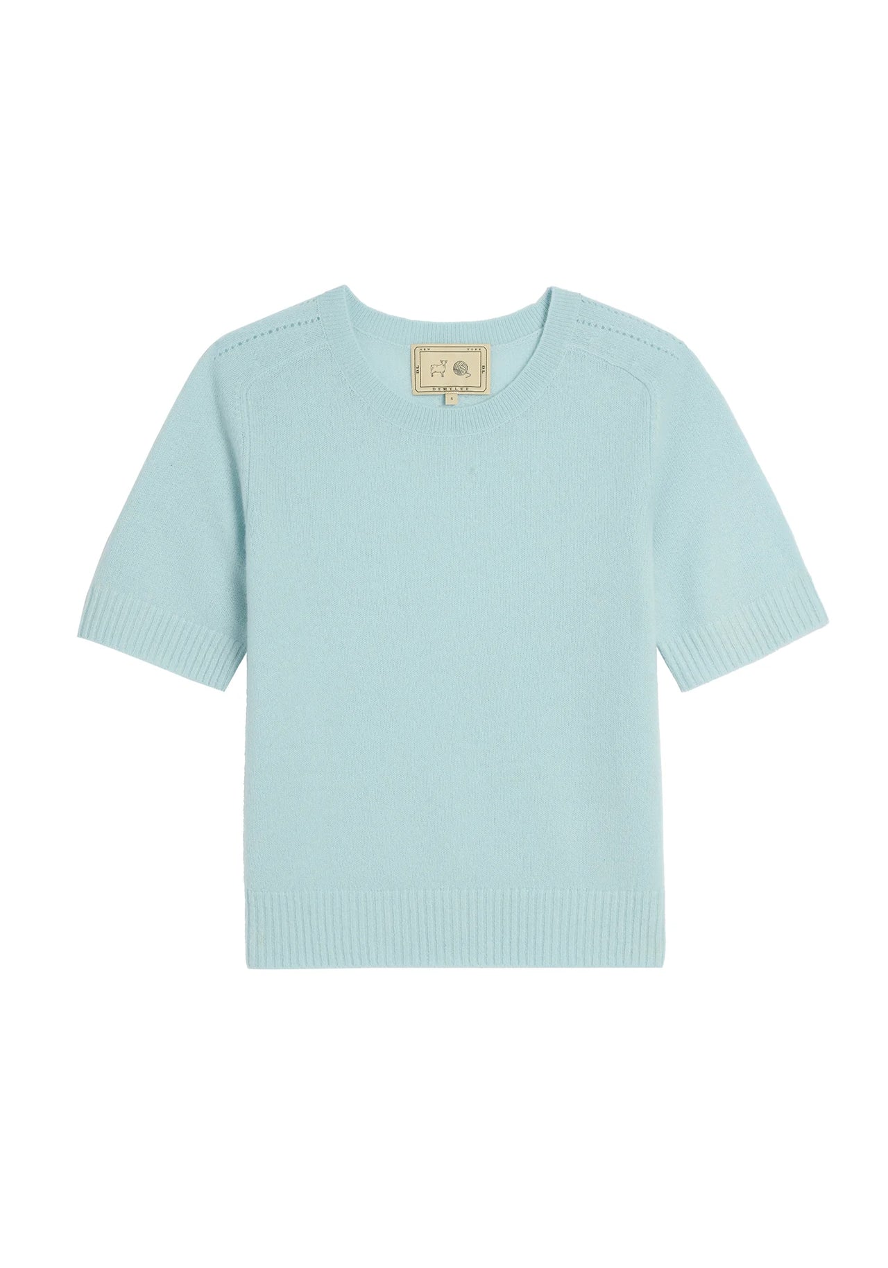 KYLA CASHMERE TOP - MILKY BLUE