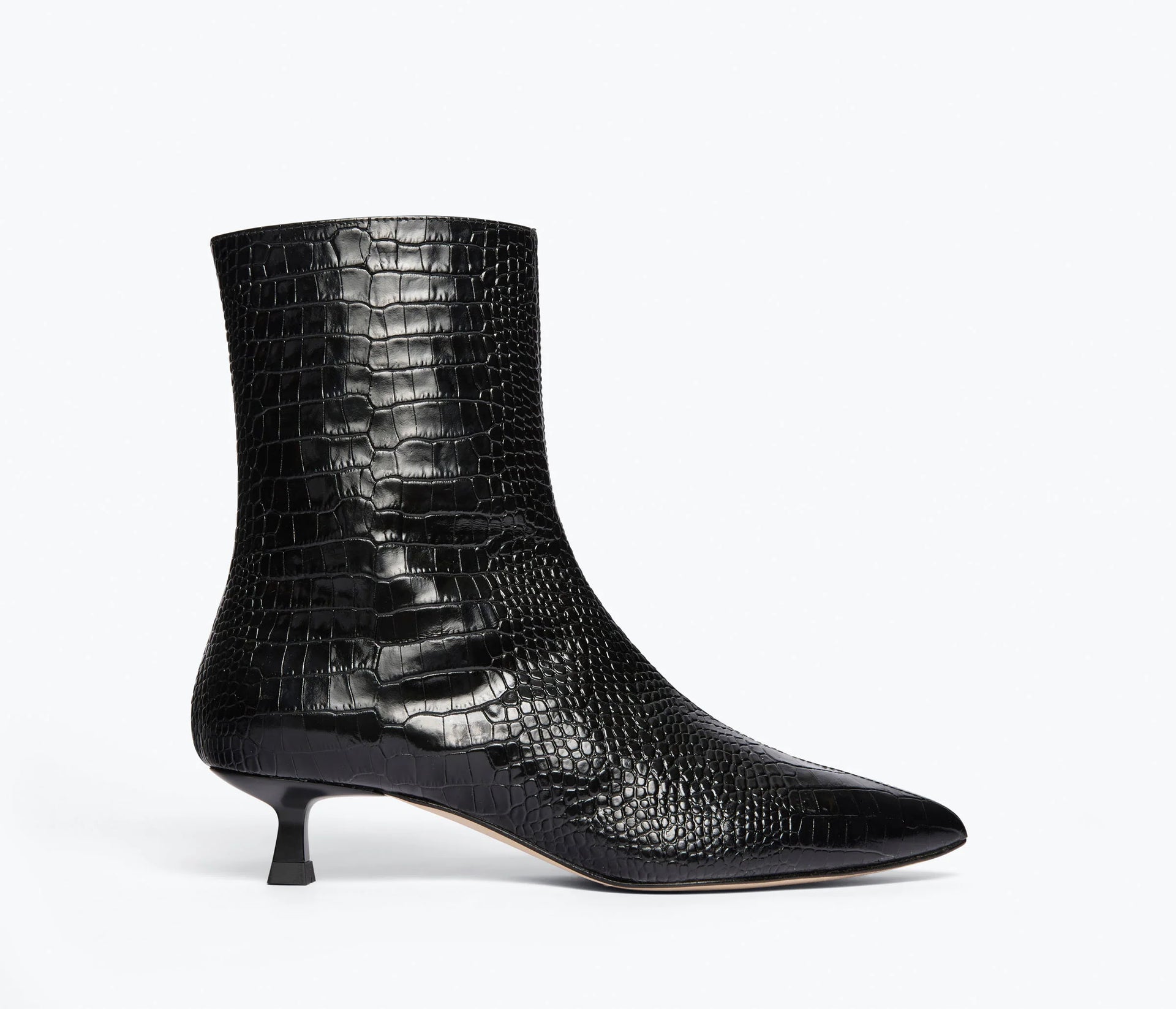 LANNA KITTEN BOOT - BLACK CROC