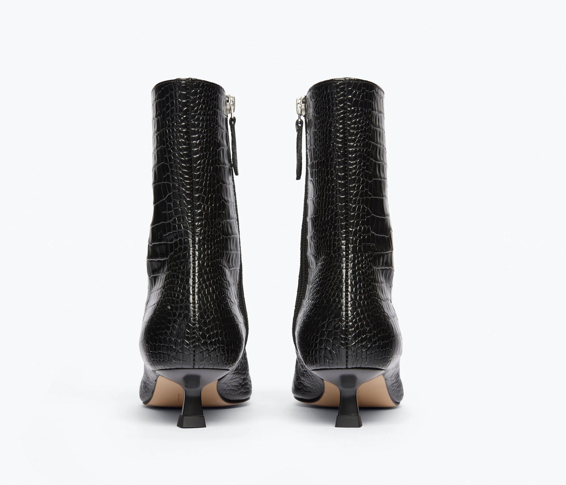 LANNA KITTEN BOOT - BLACK CROC