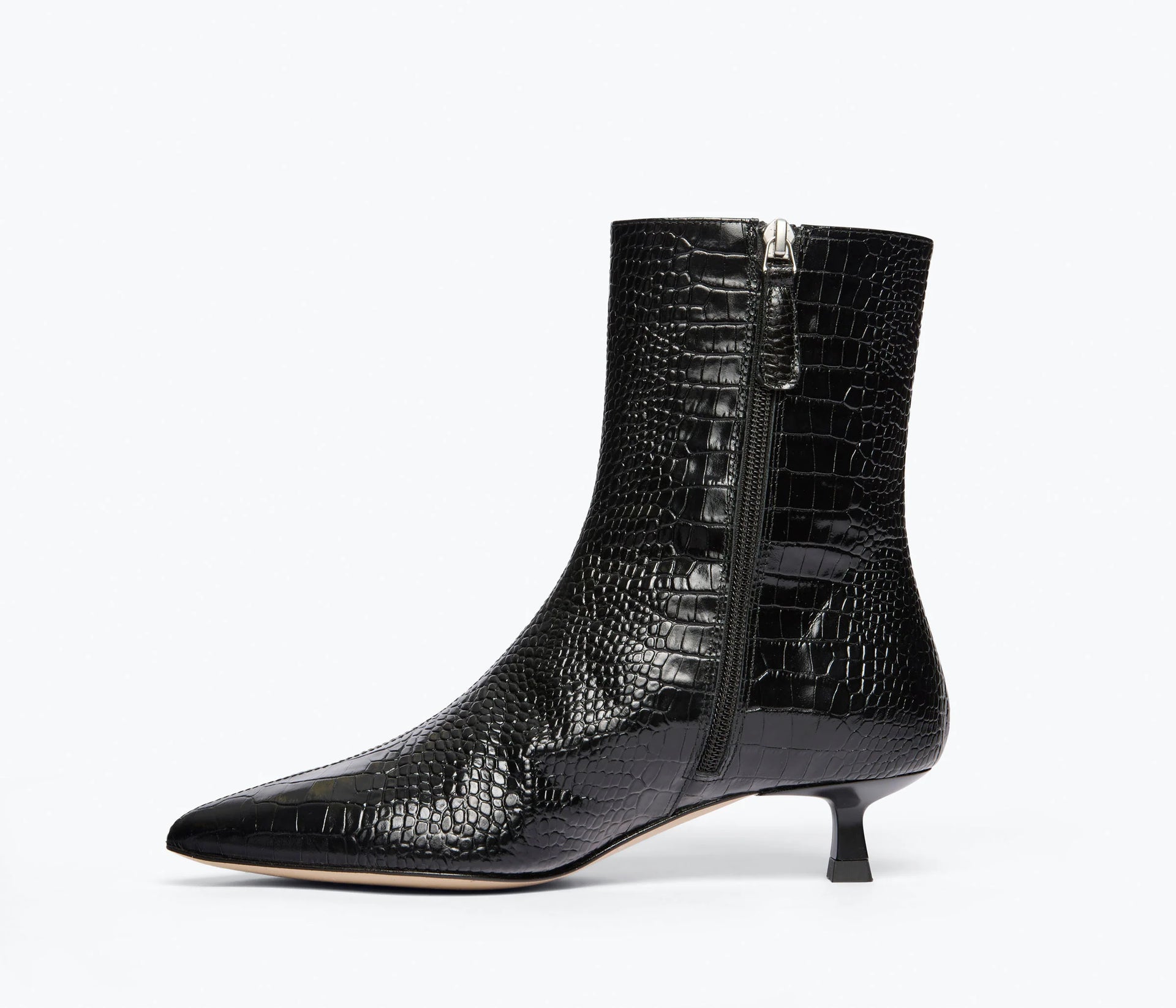 LANNA KITTEN BOOT - BLACK CROC