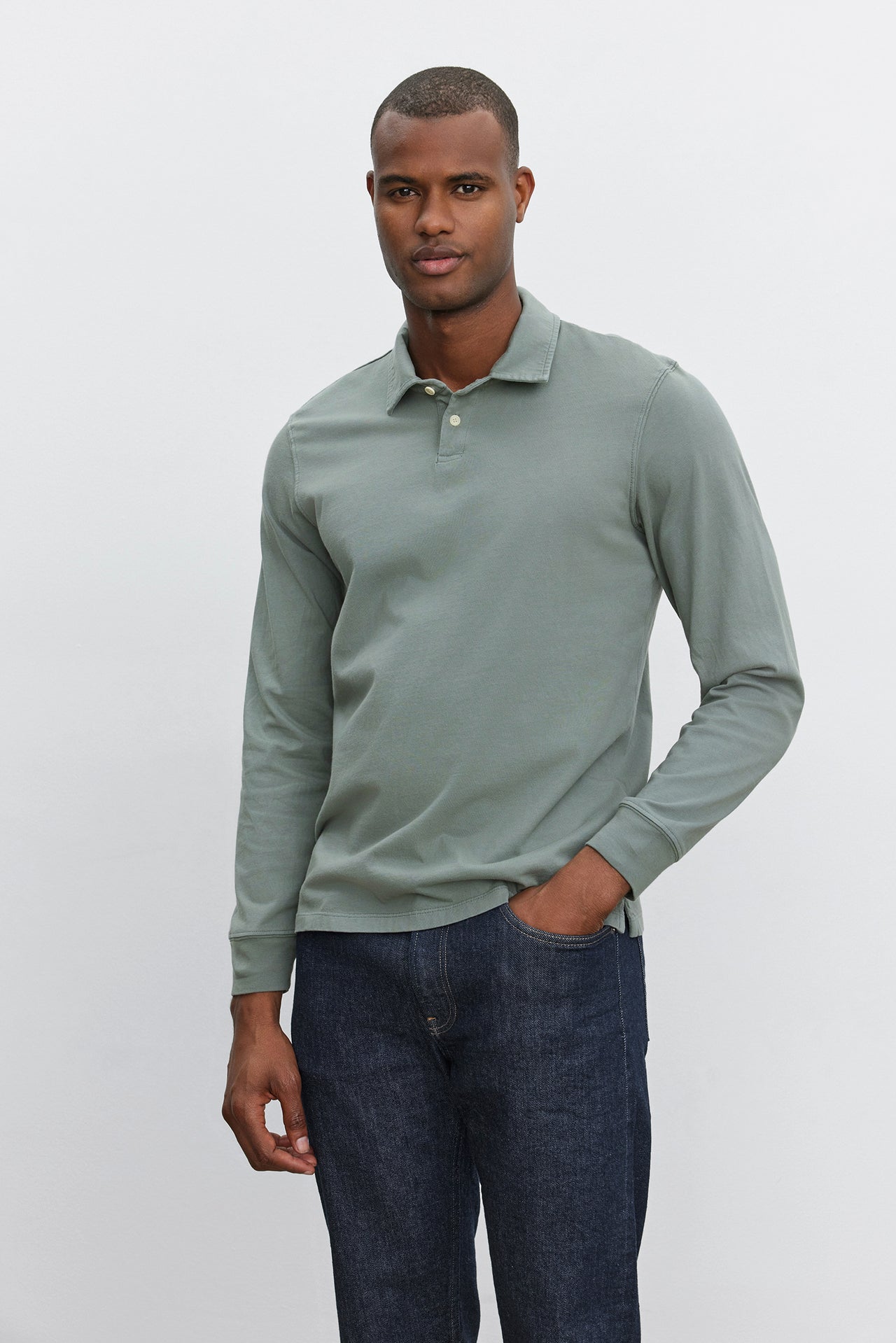 FORBES L/S POLO - RIVERBED