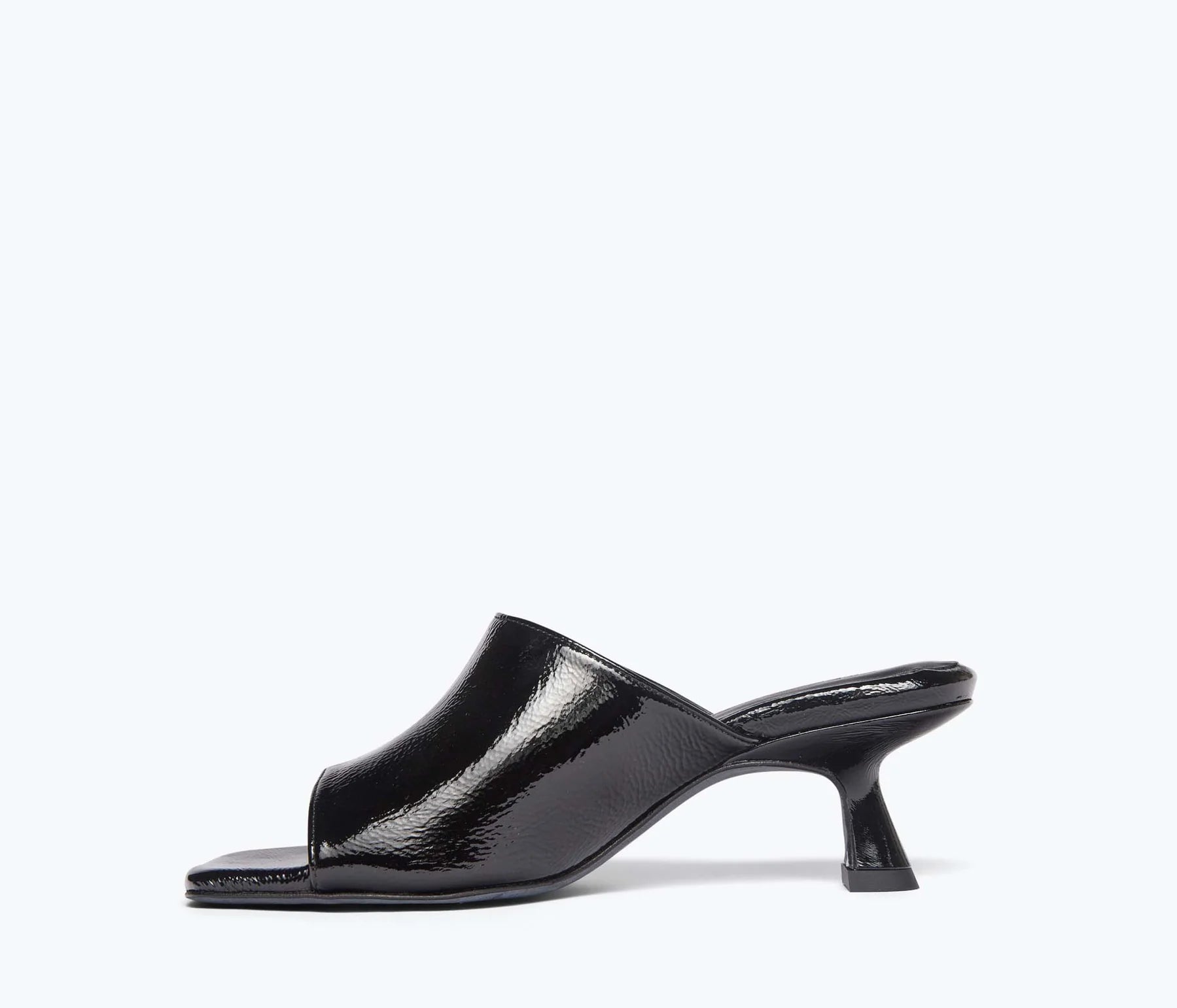 MARIANNE MIDHEEL SANDAL - BLACK CRINKLE PATENT