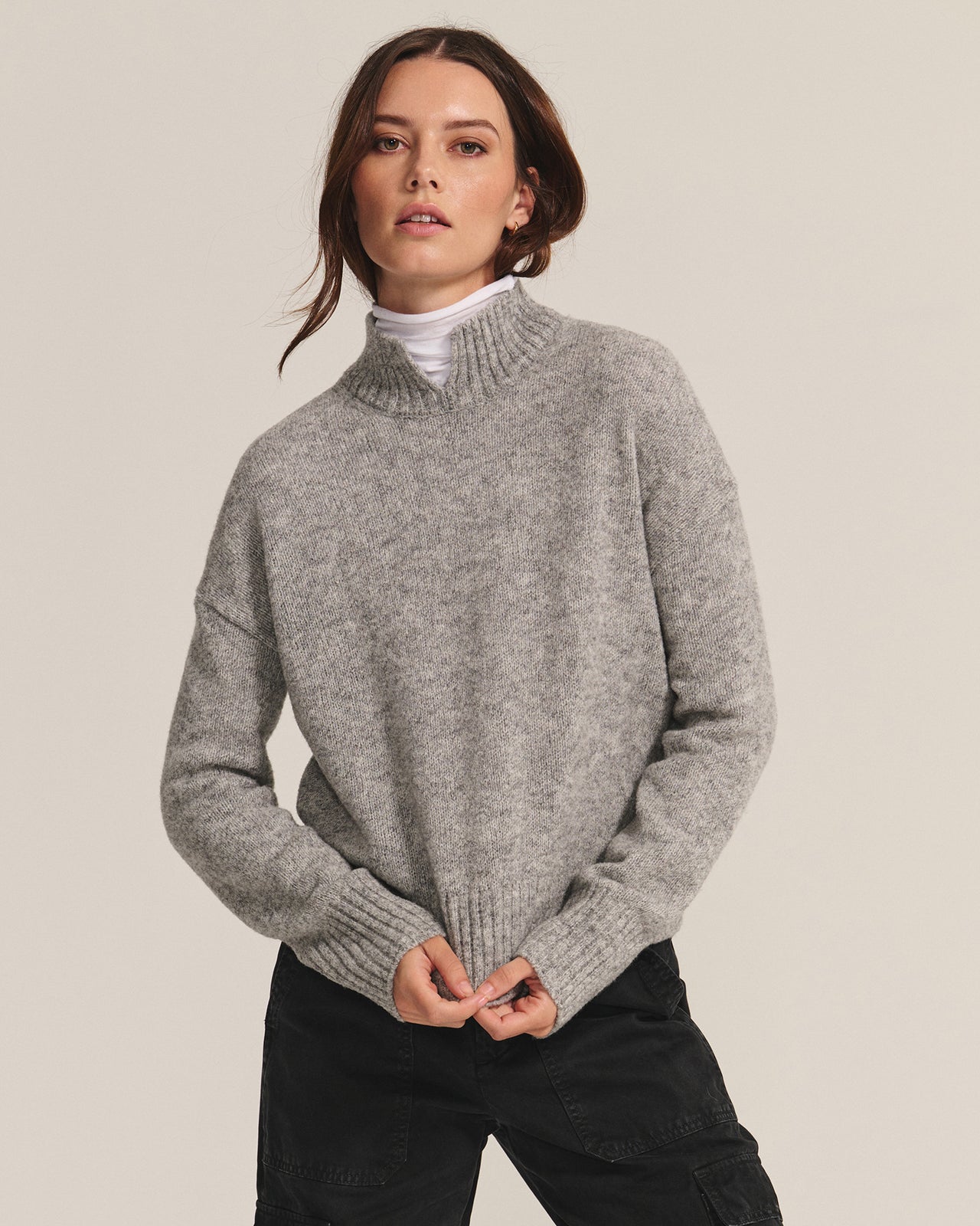BRIELLE SWEATER - HEATHER GREY
