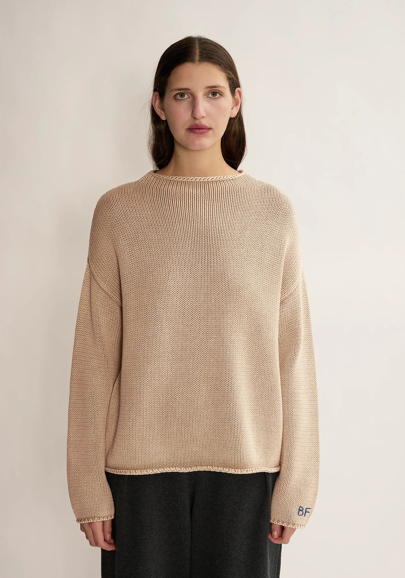 LAMIS WASHED COTTON SWEATER - SANDSTONE