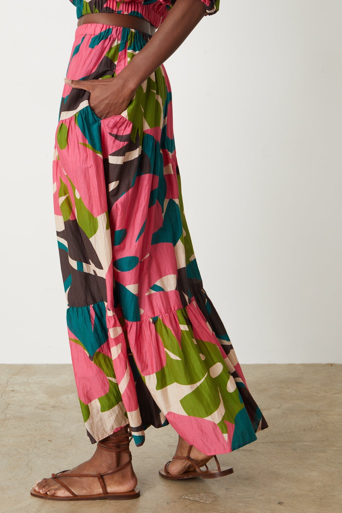 LYDIA SILK COTTON VOILE SKIRT - MULTI - Assembly Showroom