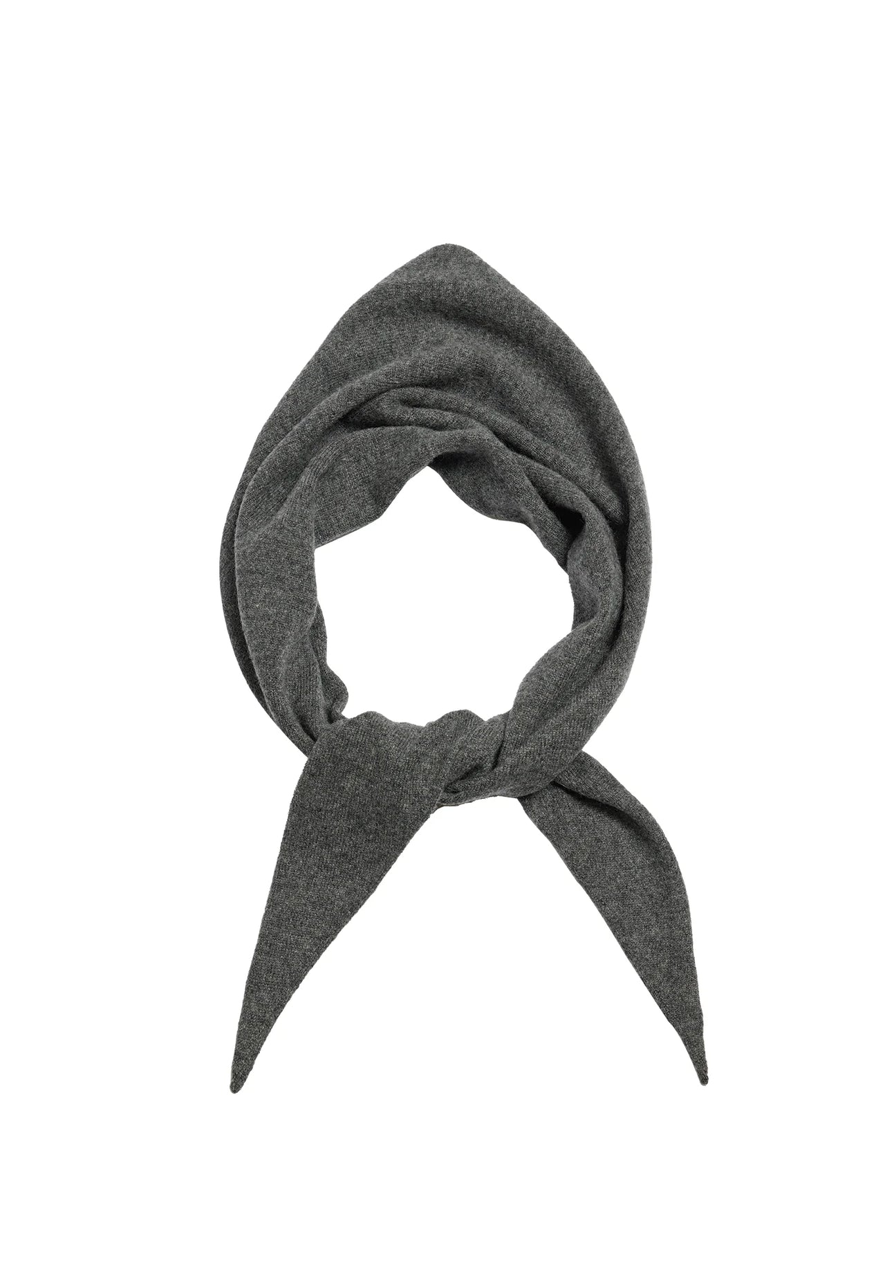 NESSA SMALL CASHMERE BANDANA - DARK HEATHER GREY
