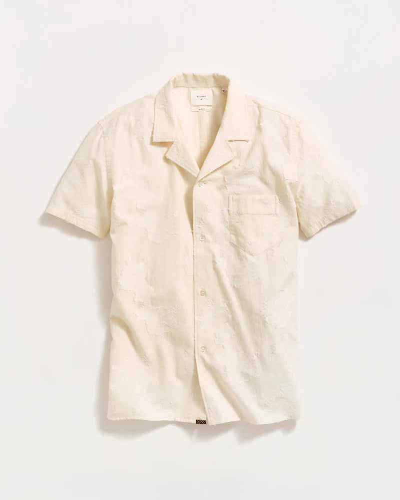 S/S FLORAL JACQUARD SHIRT - IVORY