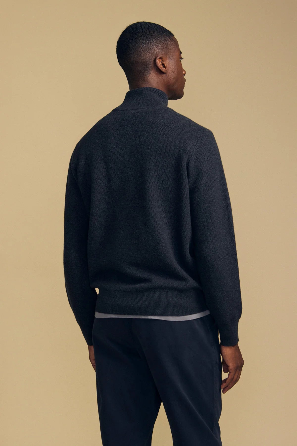 BRENTWOOD 1/4 ZIP SWEATER - CHARCOAL