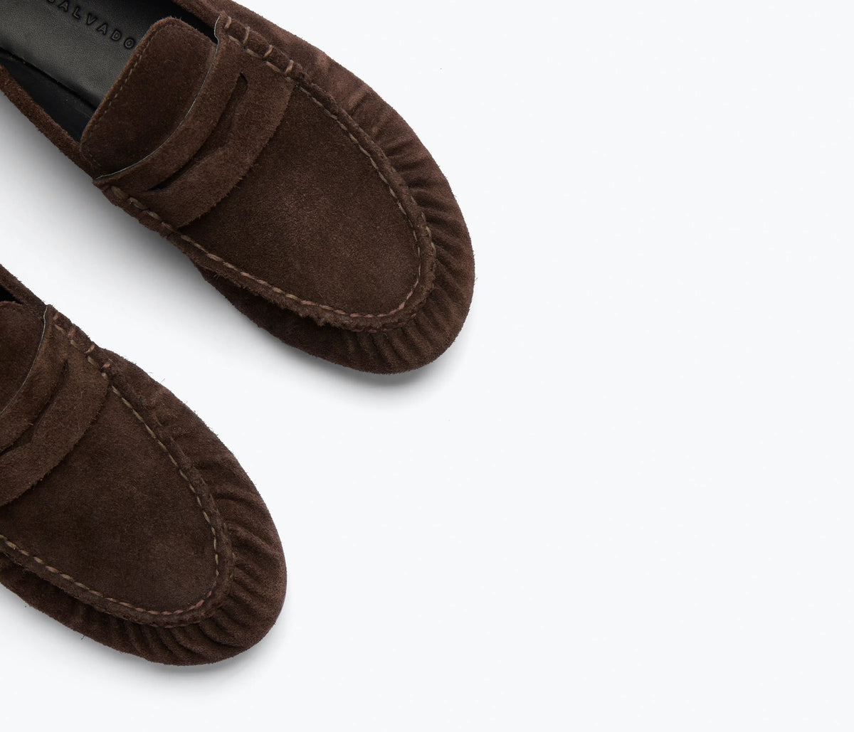 SYDNEY RUCHED PENNY LOAFER - ESPRESSO SUEDE