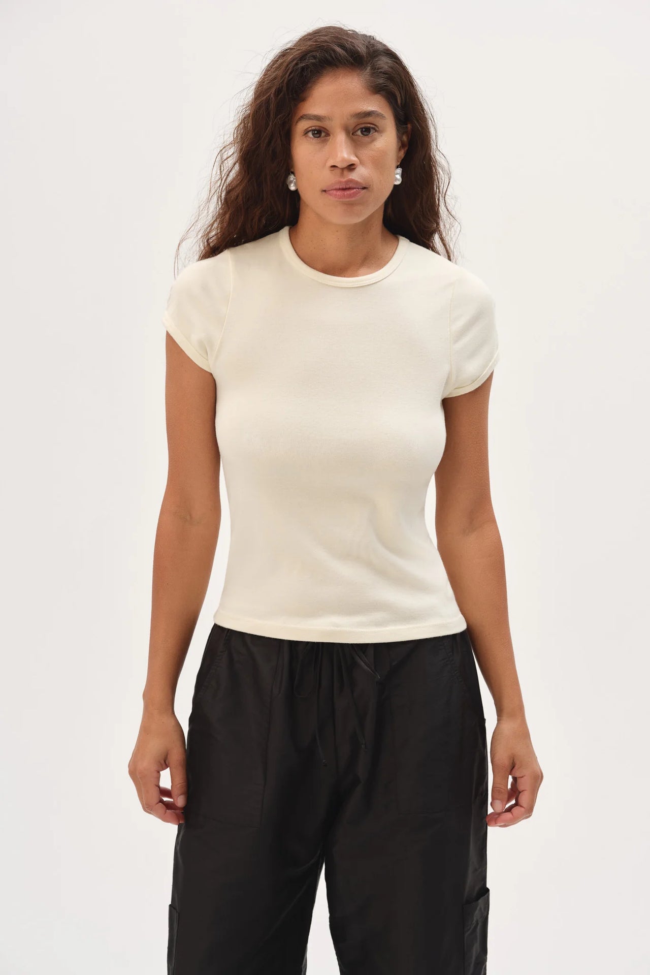 BABY RIB BABY TEE - CREME