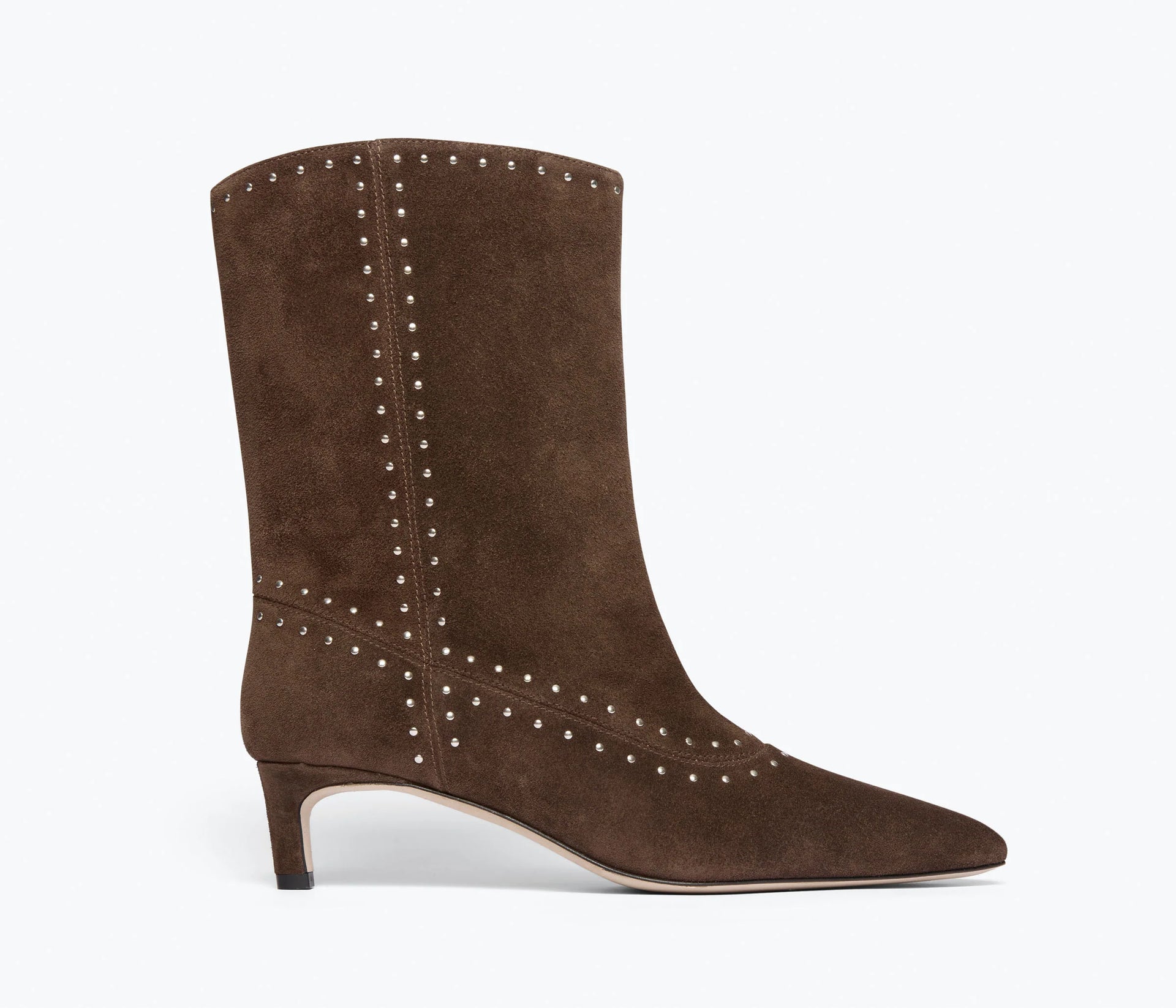 TRICIA LOW BOOT W/ STUDS - TEDDY SUEDE