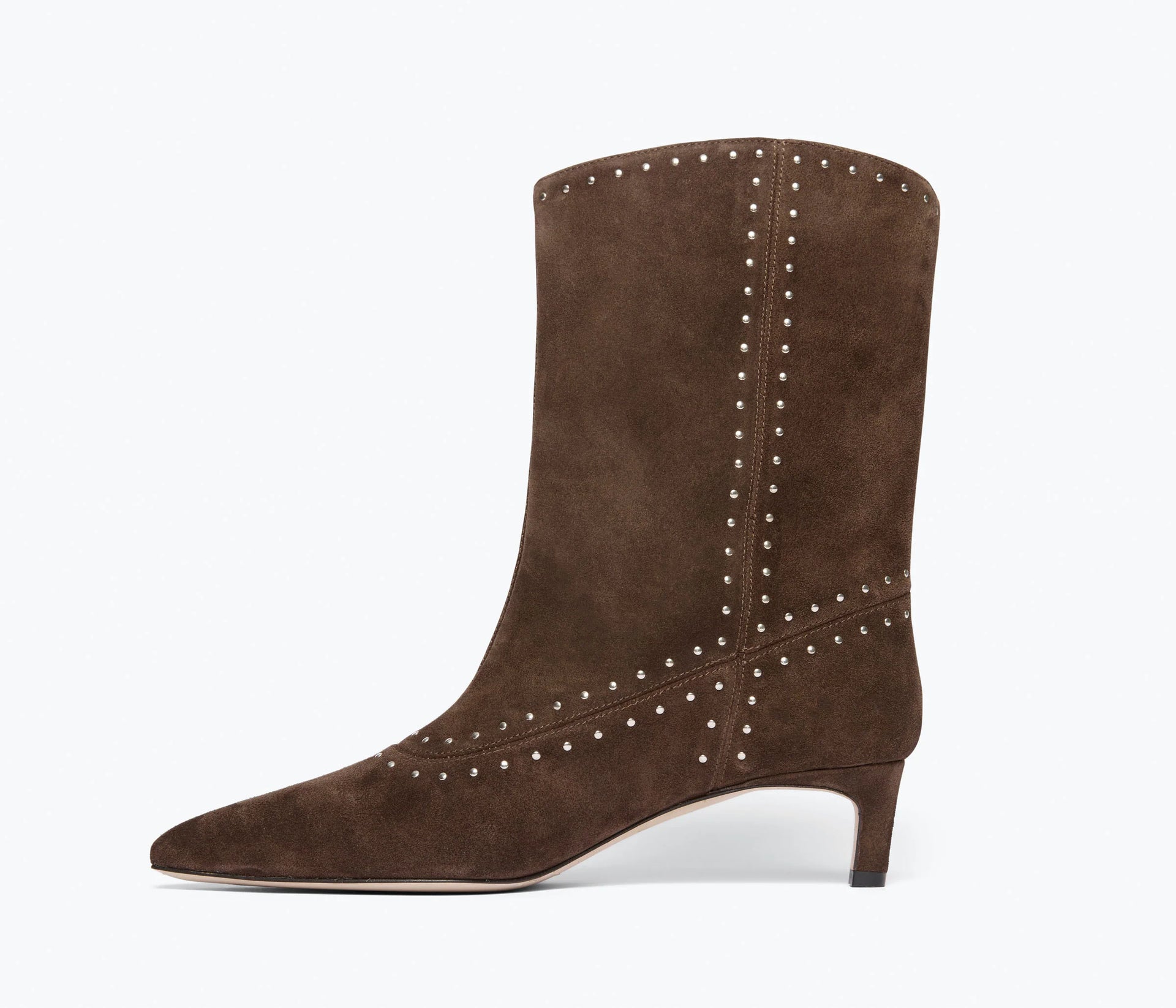 TRICIA LOW BOOT W/ STUDS - TEDDY SUEDE