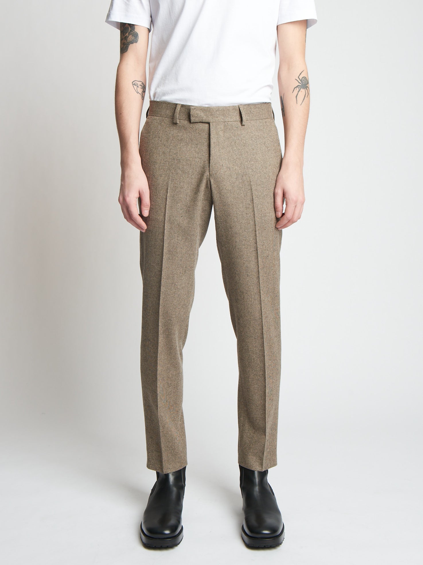 TENUATA BRUSHED WOOL PANTS - BURLYWOOD