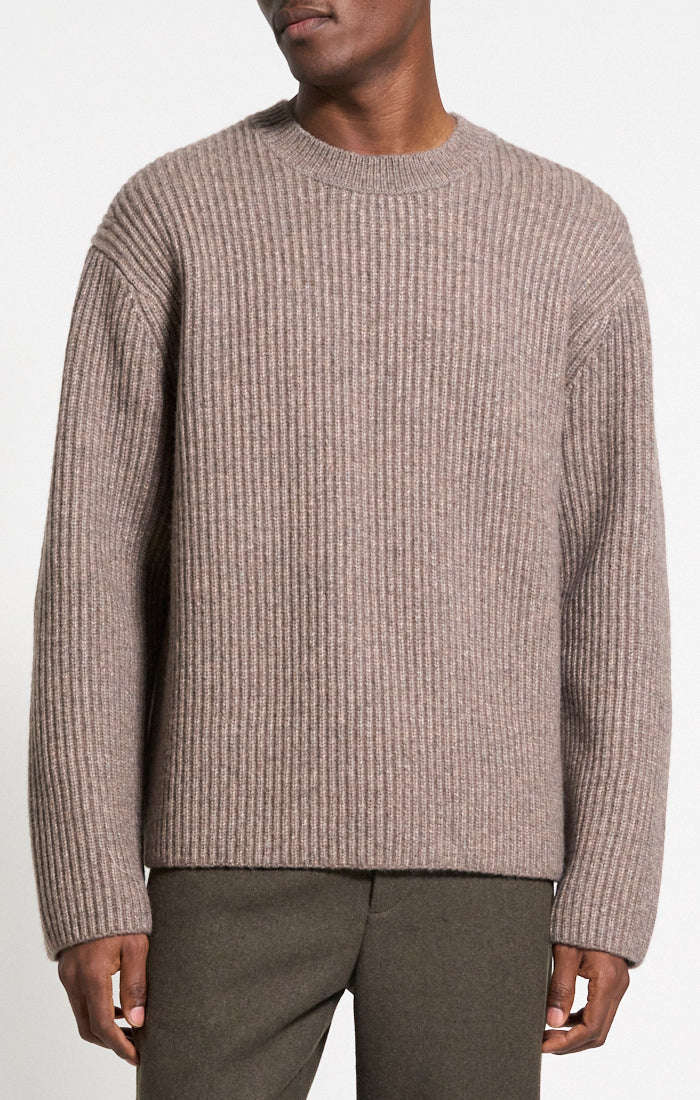 COTTON WOOL SWEATER - FEATHER MELANGE