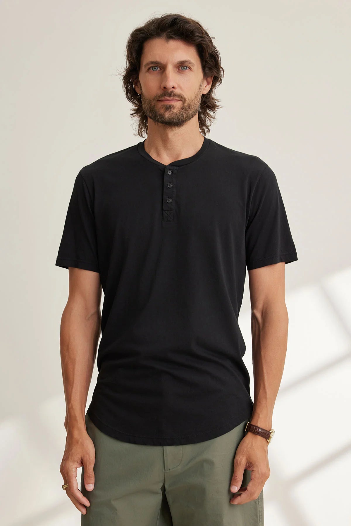 FULTON S/S HENLEY - BLACK