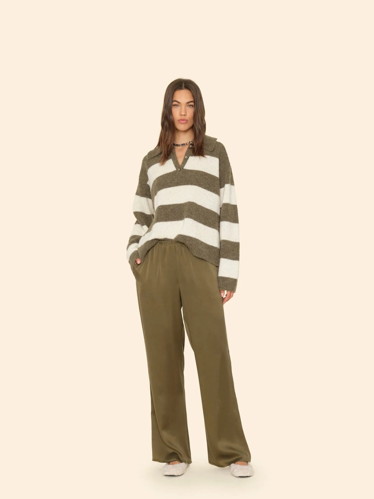 BELLA PANT - OLIVE GOLD