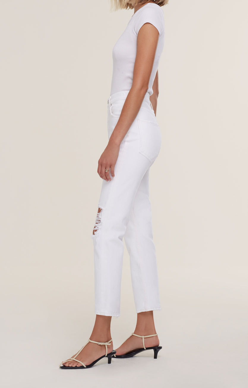 RILEY HI RISE STRAIGHT CROP - VEIL